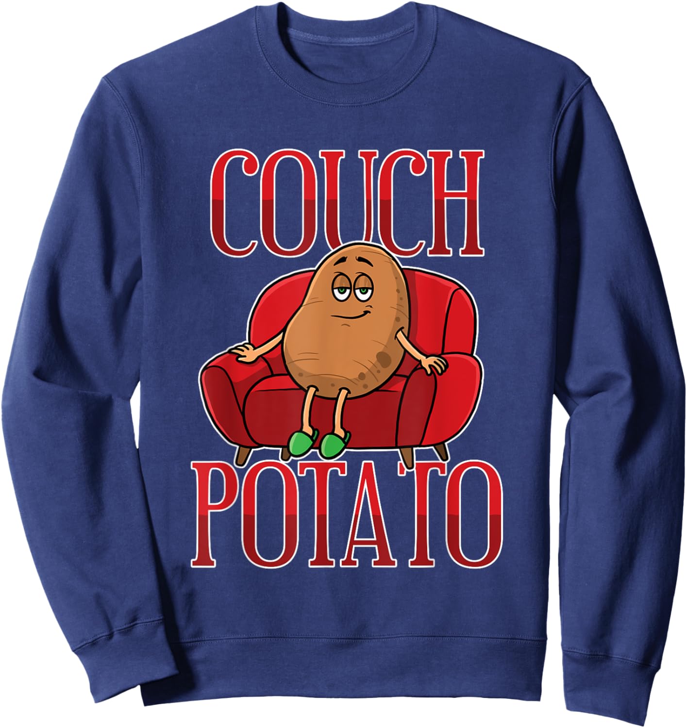 Couch Potato Funny Potatoes Pun Vegetable Humor Foodie Sweatshirt - Sweatshirt | Navy
