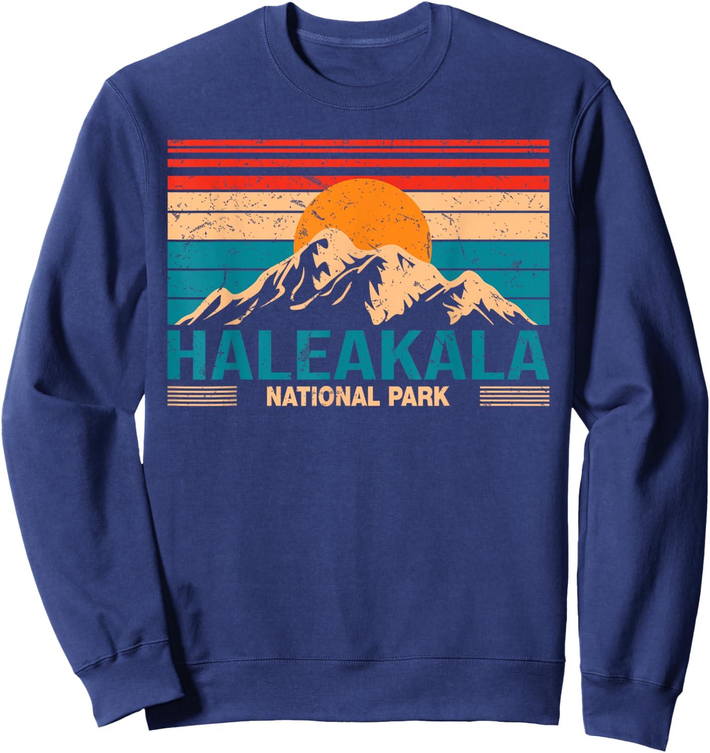 Hawaii | Maui Hiking - Vintage Haleakala National Park Sweatshirt - Sweatshirt | Navy
