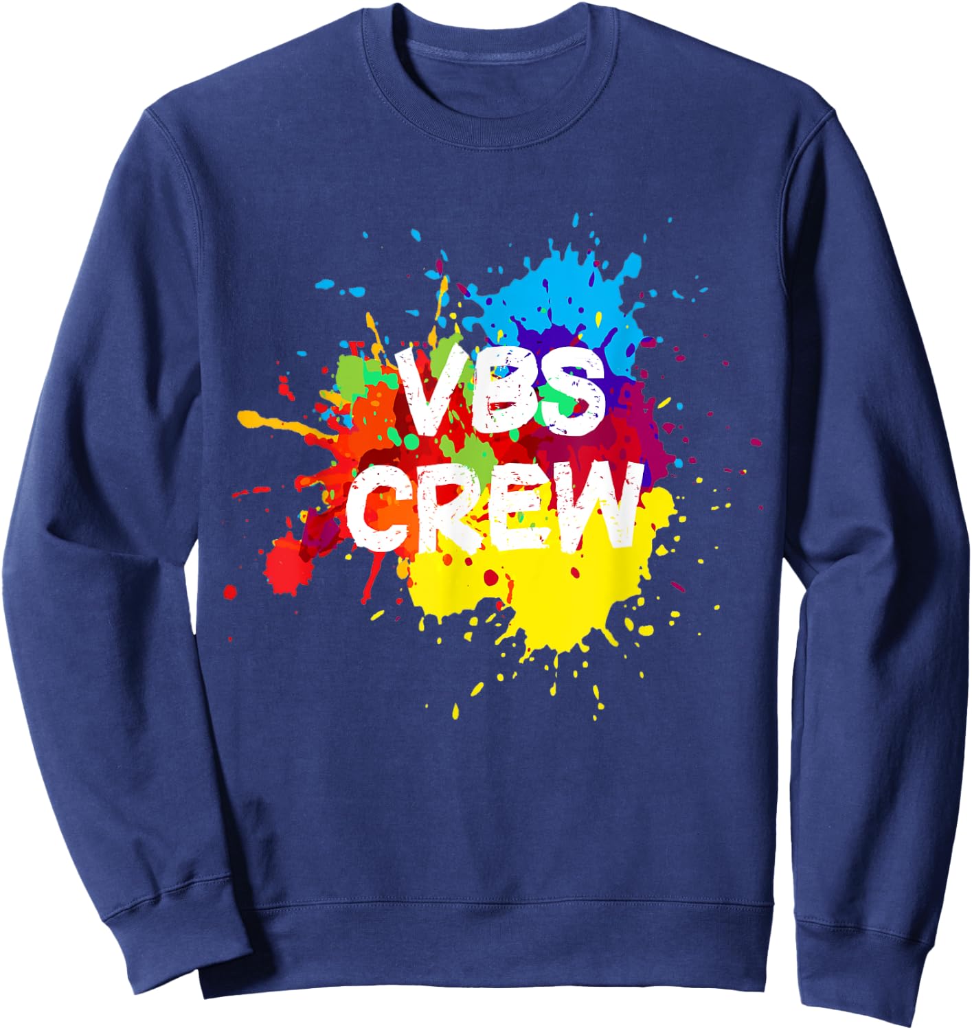 VBS 2022 Crew Vacation Bible School Paint Splatter Sweatshirt - Sweatshirt | Navy