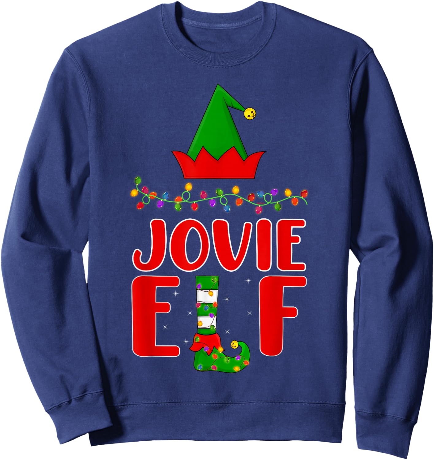 Jovie Elf Matching Family Lighting Christmas Sweatshirt - Sweatshirt | Navy