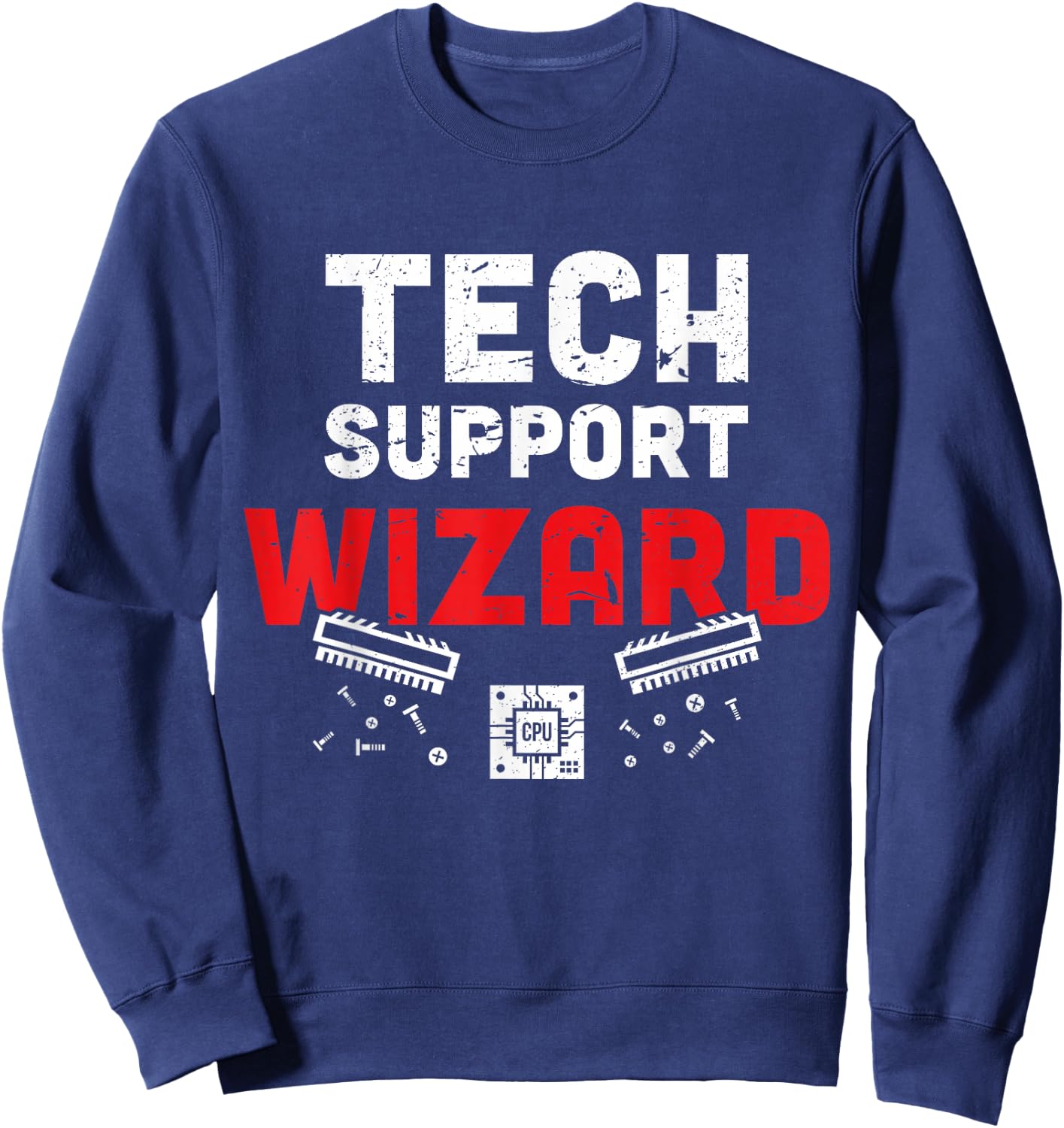 Tech Support Wizard Helpdesk and Computer Technician Sweatshirt - Sweatshirt | Navy