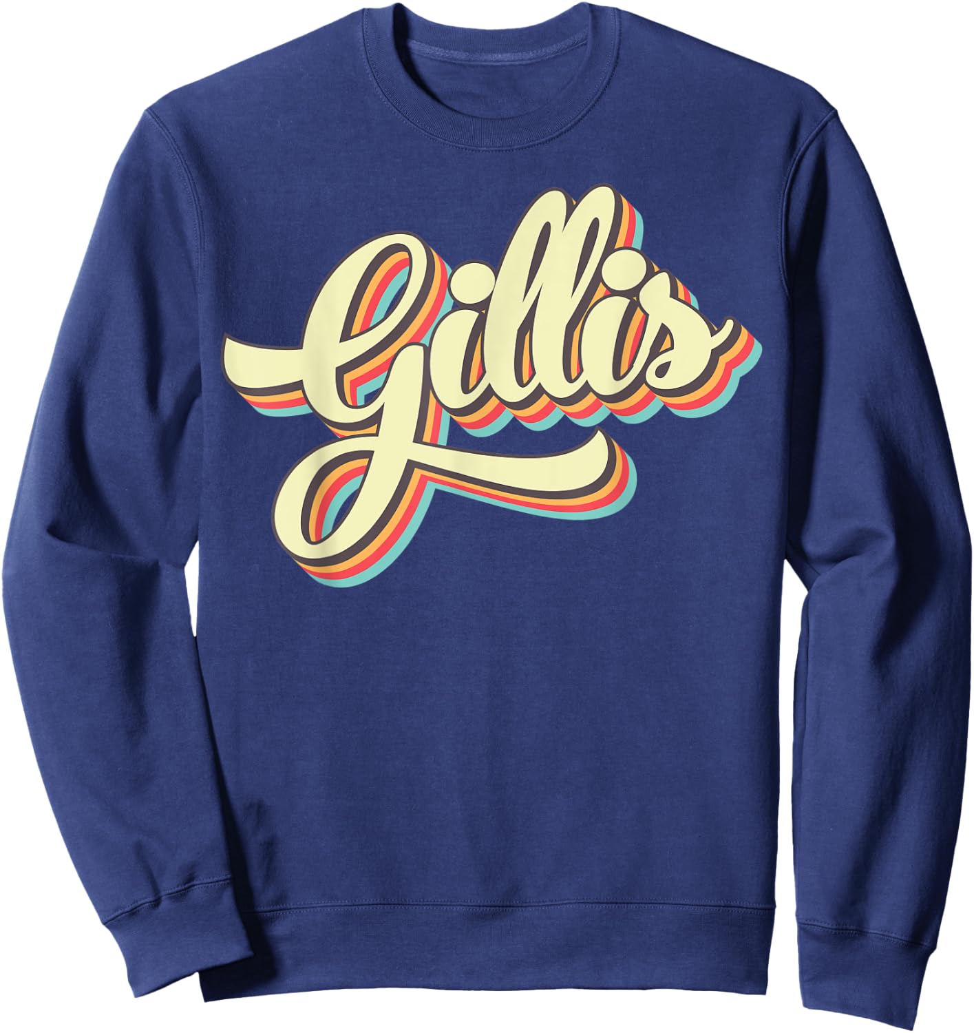 Gillis Retro Art Baseball Font Vintage Sweatshirt - Sweatshirt | Navy