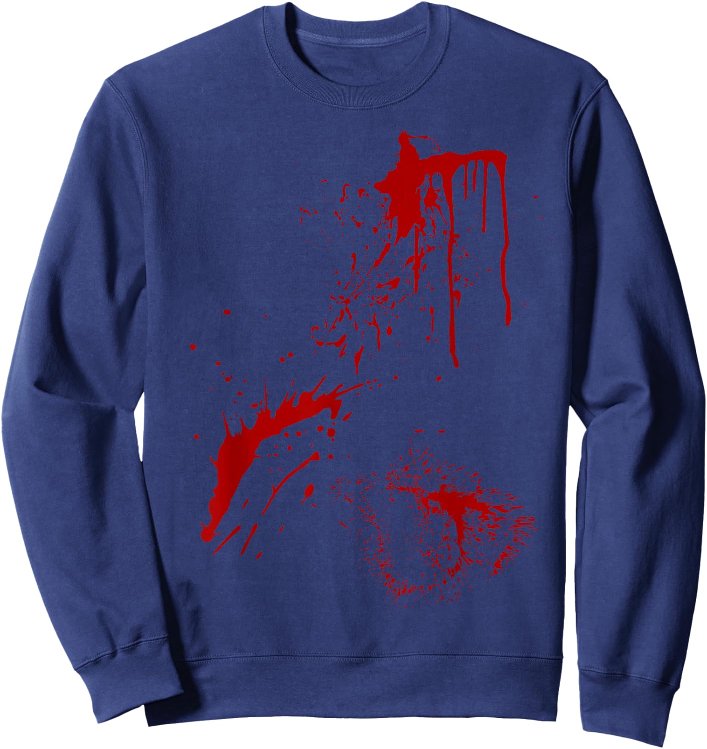 Blood Splatter Halloween Fake Bloody Spatter Zombie Victim Sweatshirt - Sweatshirt | Navy