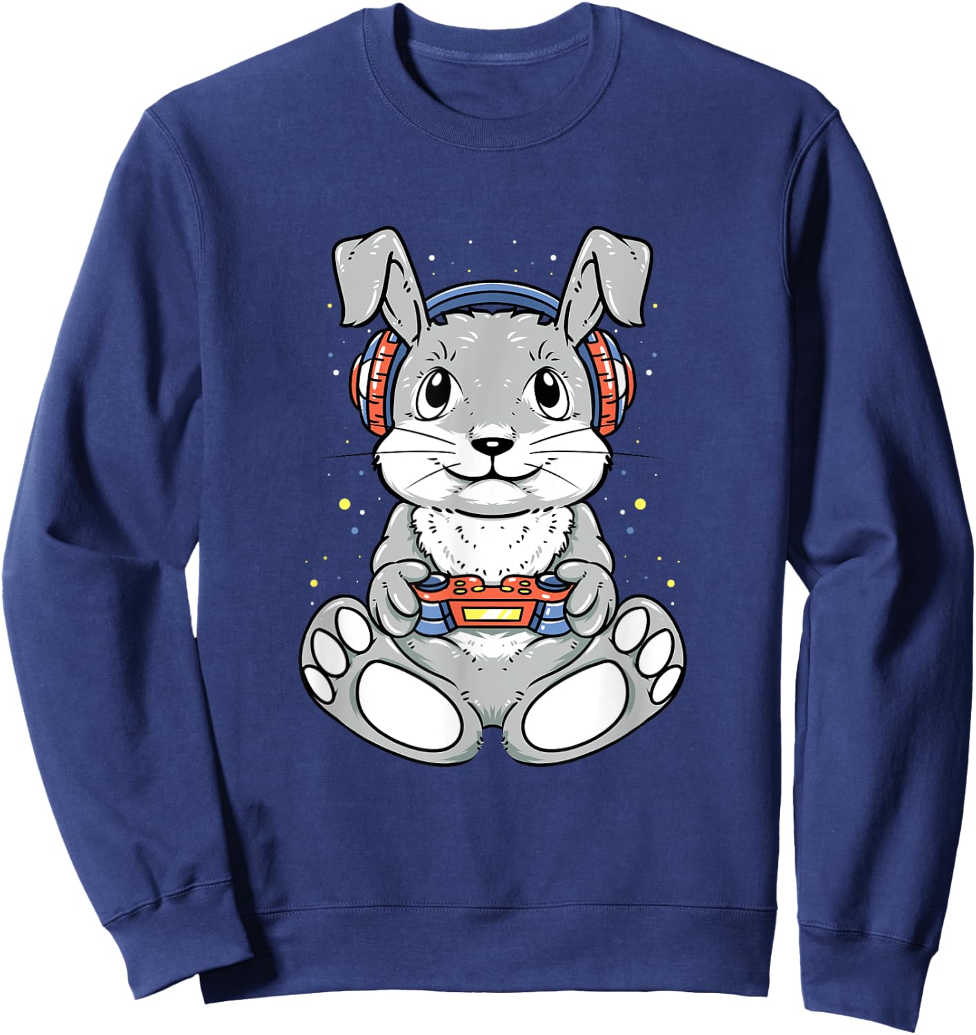 Happy Easter Day Bunny Funny Boys Girls Kids Gamer Sweatshirt - Sweatshirt | Navy
