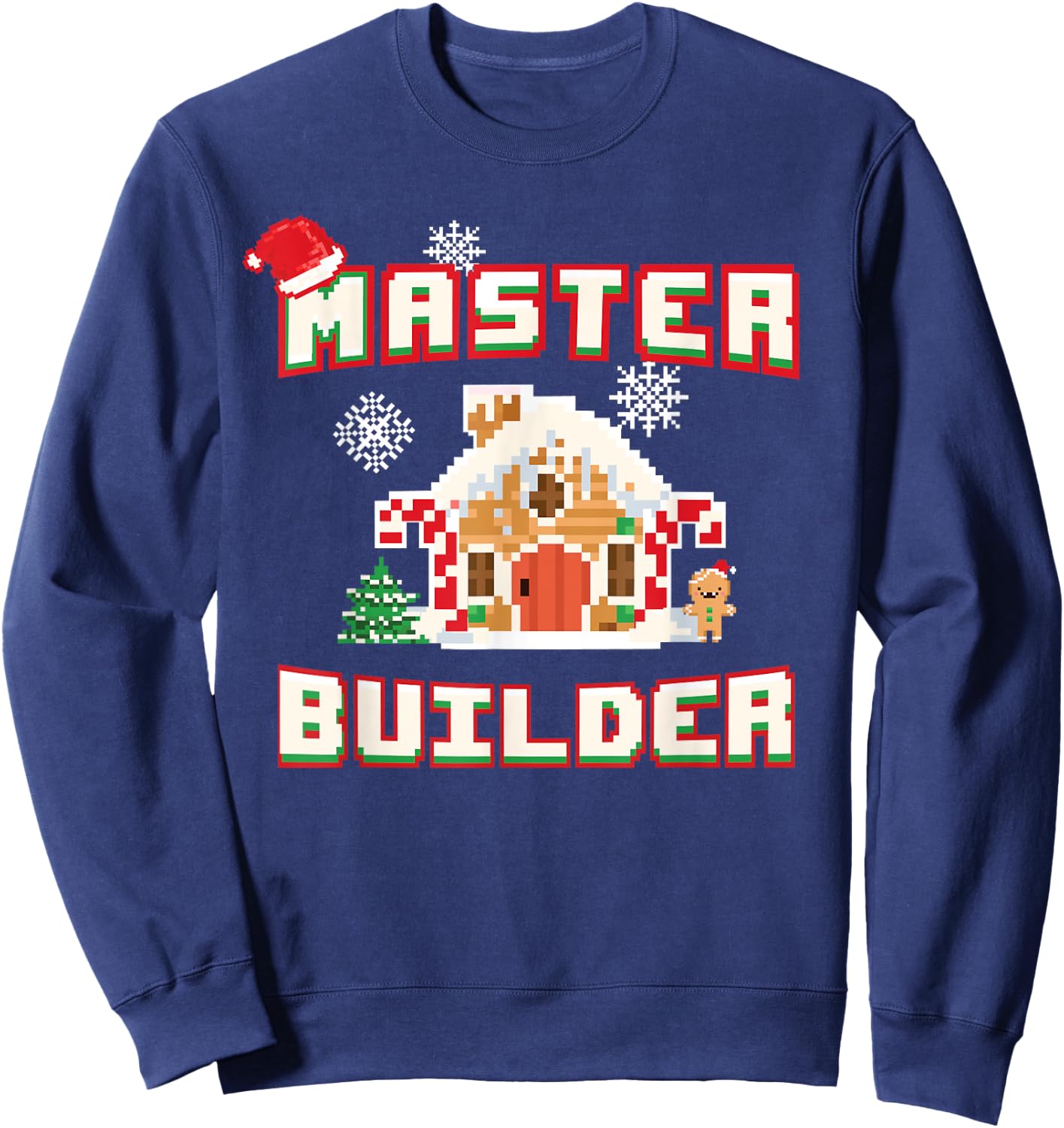Master Builder Gingerbread House Construction Decorating Sweatshirt - Sweatshirt | Navy