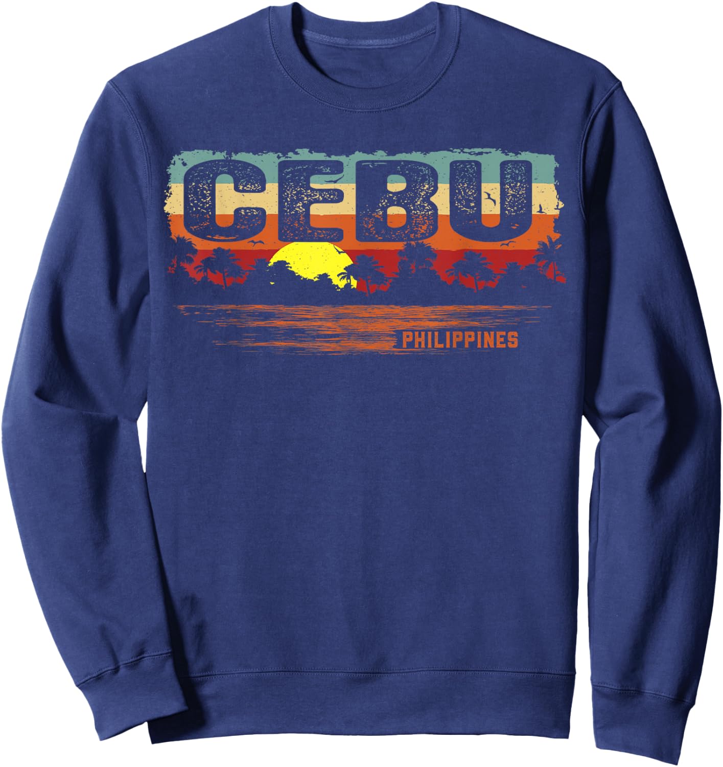 Vintage Sunset Philippines - Cebu Sweatshirt - Sweatshirt | Navy