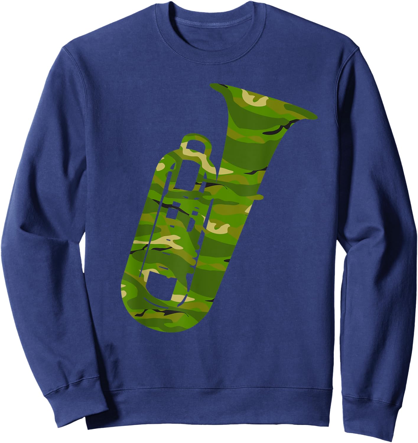 Tuba, Tuba Player, Camo Tuba, Tuba Lover, Tubist, Tuba Camo Sweatshirt - Sweatshirt | Navy