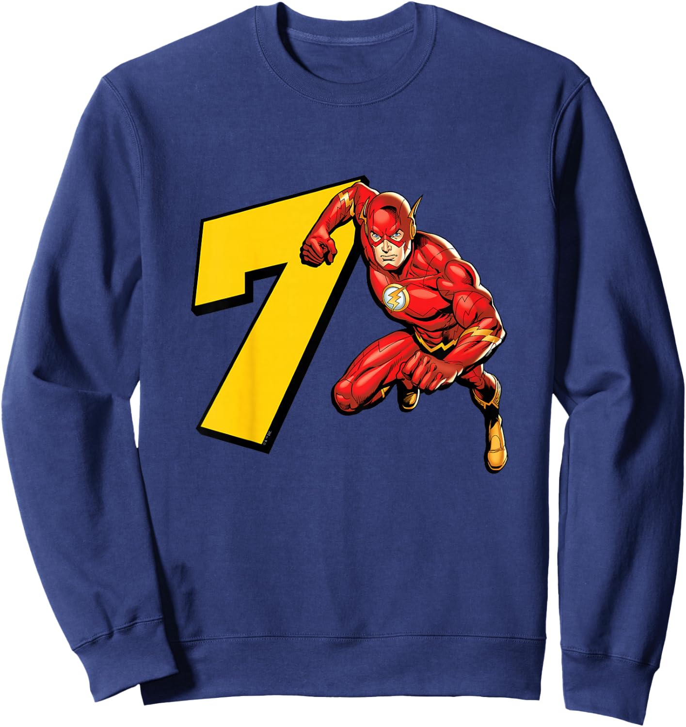 Kids The Flash Super Hero 7th Birthday Sweatshirt - Sweatshirt | Navy