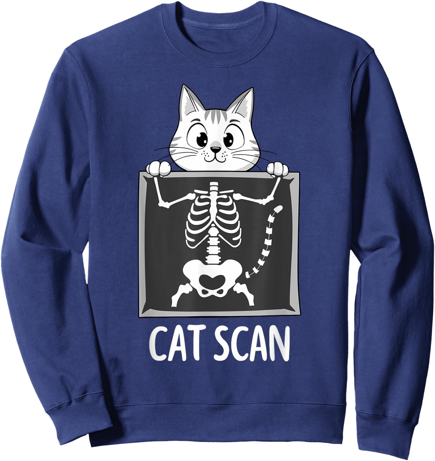 Cat Scan Funny Science Meme X-Ray Cats Joke Radiologist Men Women Sweatshirt - Sweatshirt | Navy