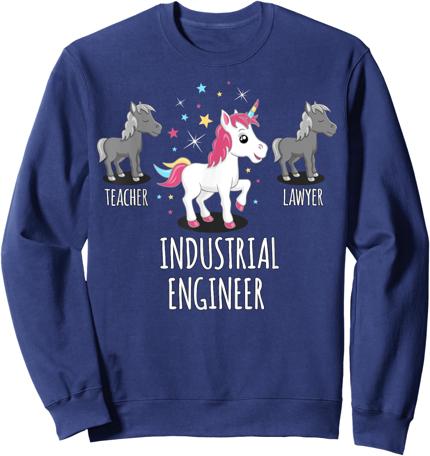 Industrial Engineer Gift Unicorn Profession Gag Shirt Sweatshirt - Sweatshirt | Navy