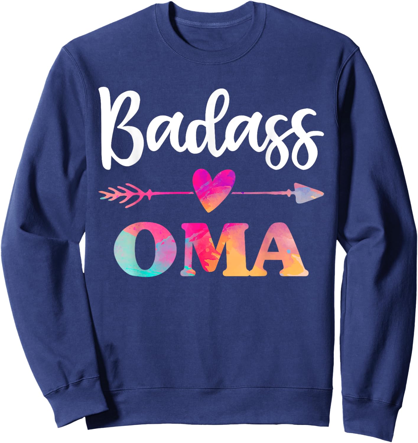Badass Oma Strong Grandma Shirt, Mothers Day Sweatshirt - Sweatshirt | Navy
