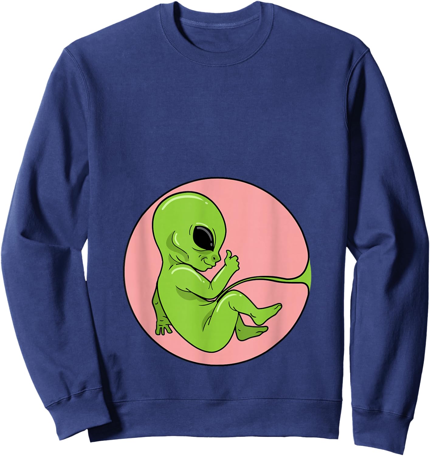 Expectant Mama Fetus Embryo Baby Alien Pregnant Sweatshirt - Sweatshirt | Navy