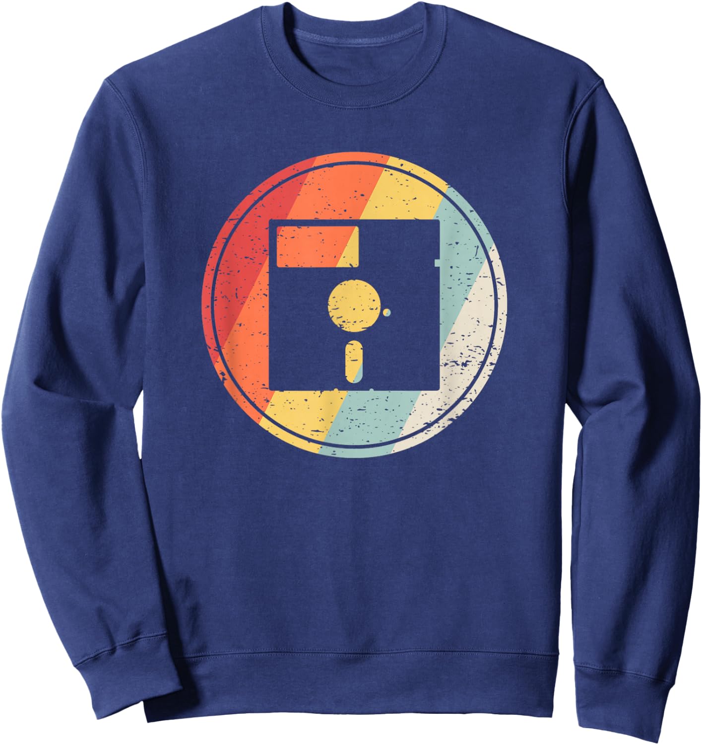 Vintage Retro Floppy Disk Sweatshirt - Sweatshirt | Navy