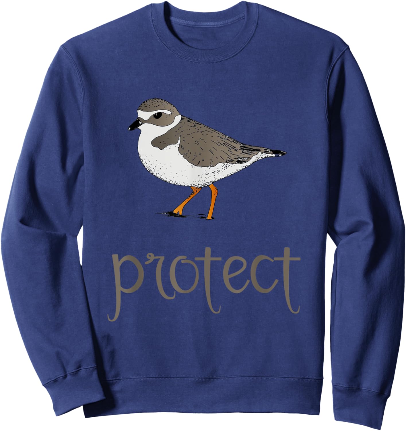 Protect the Piping Plover Bird Beach Nature Conservation Sweatshirt - Sweatshirt | Navy