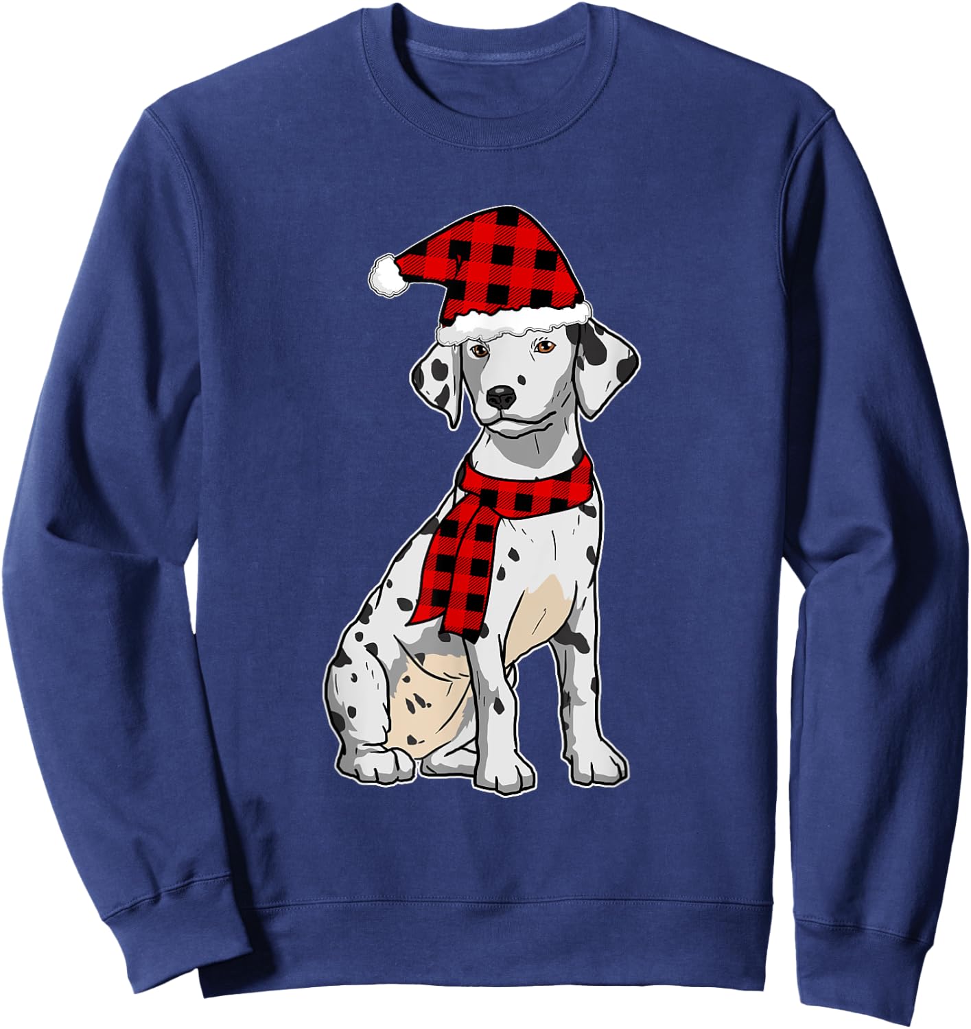 Funny Dalmatian Christmas Dots Spots Dogs Women Kids Sweatshirt - Sweatshirt | Navy
