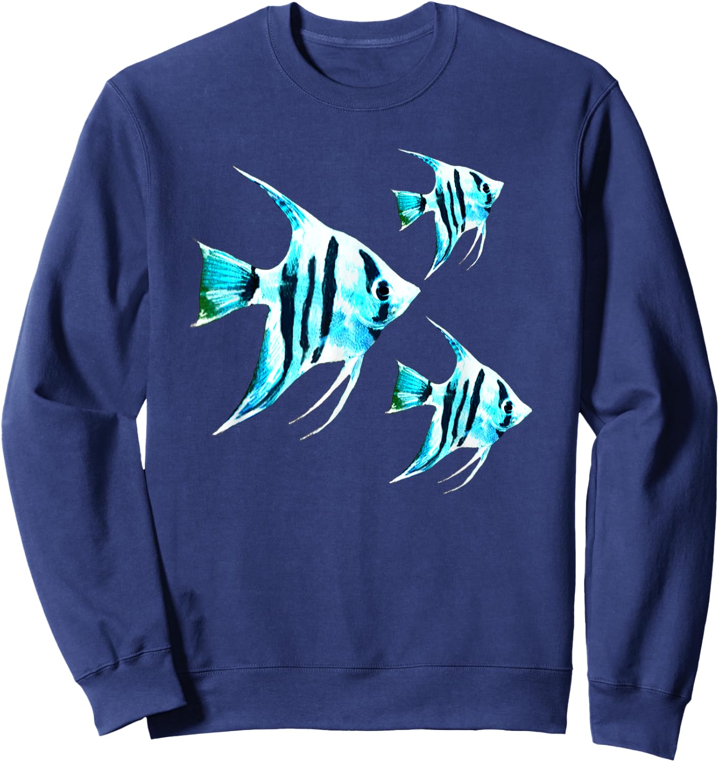 Zebra Angelfish Aquarium Fish Lovers Angelfish Breeders Sweatshirt - Sweatshirt | Navy