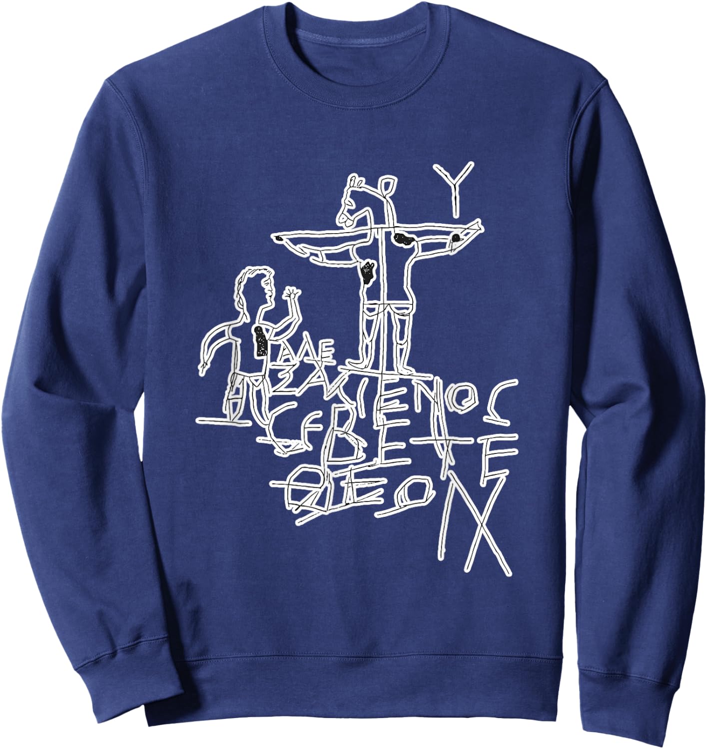 Alexamenos Graffiti - Graffito - Roman - Jesus - Christian Sweatshirt - Sweatshirt | Navy