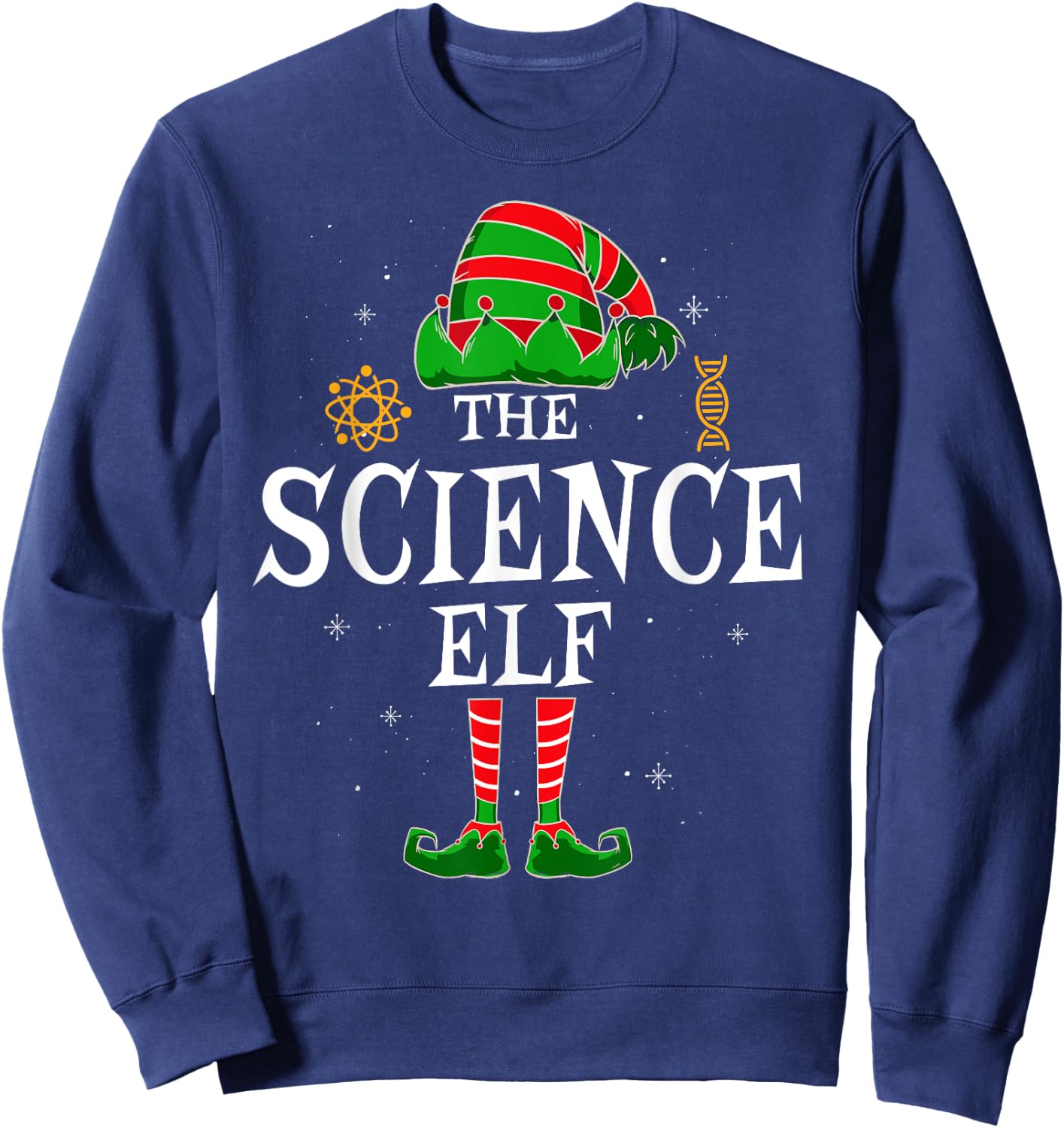 Science Elf Group Matching Family Christmas Scientist Funny Sweatshirt - Sweatshirt | Navy