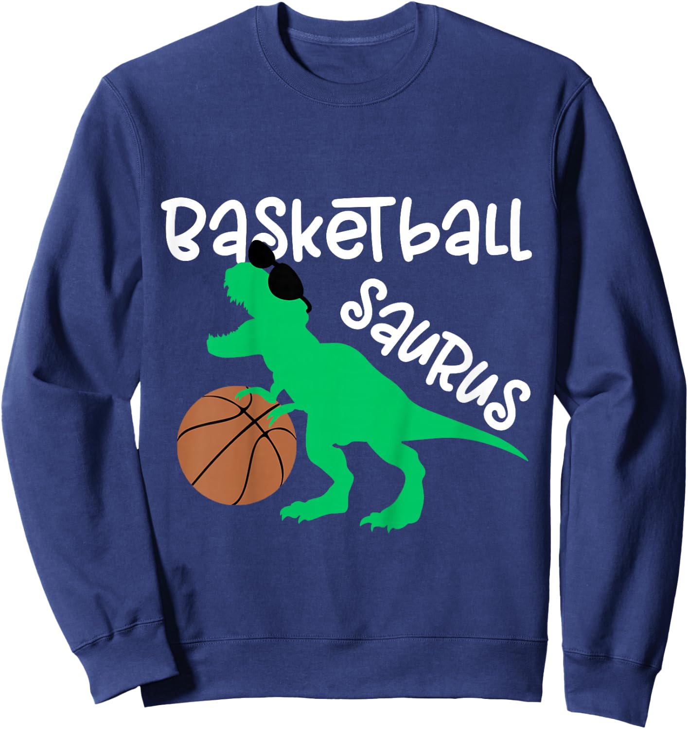 Toddler Basketball Dinosaur for Boys and Girls Dino Lover Sweatshirt - Sweatshirt | Navy