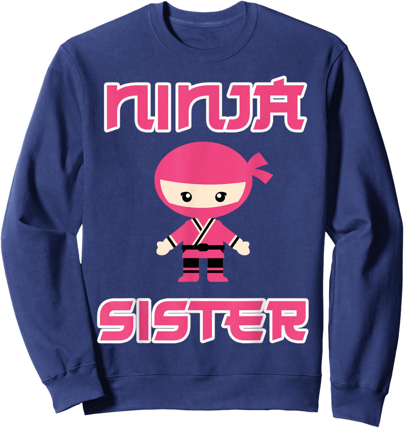 Woman Ninja Sister Girl Pink Sweatshirt - Sweatshirt | Navy