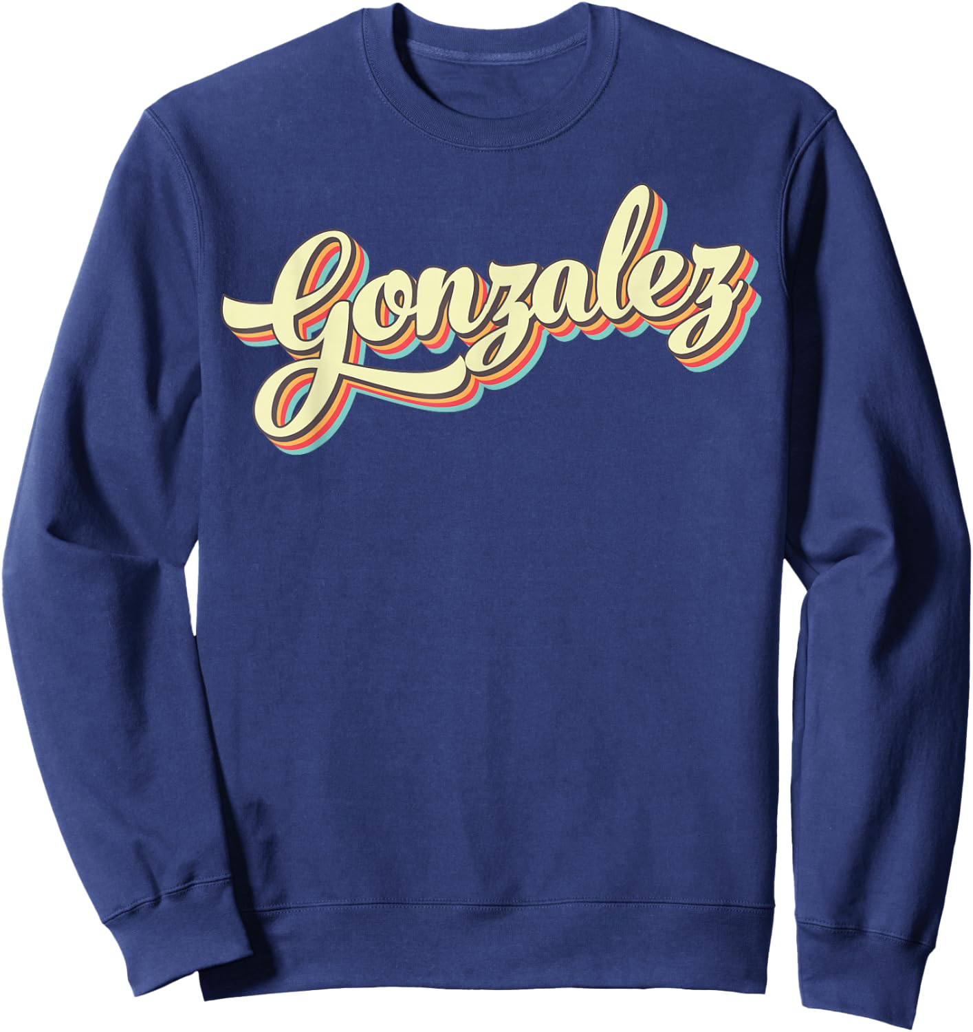 Gonzalez Retro Art Baseball Font Vintage Sweatshirt - Sweatshirt | Navy