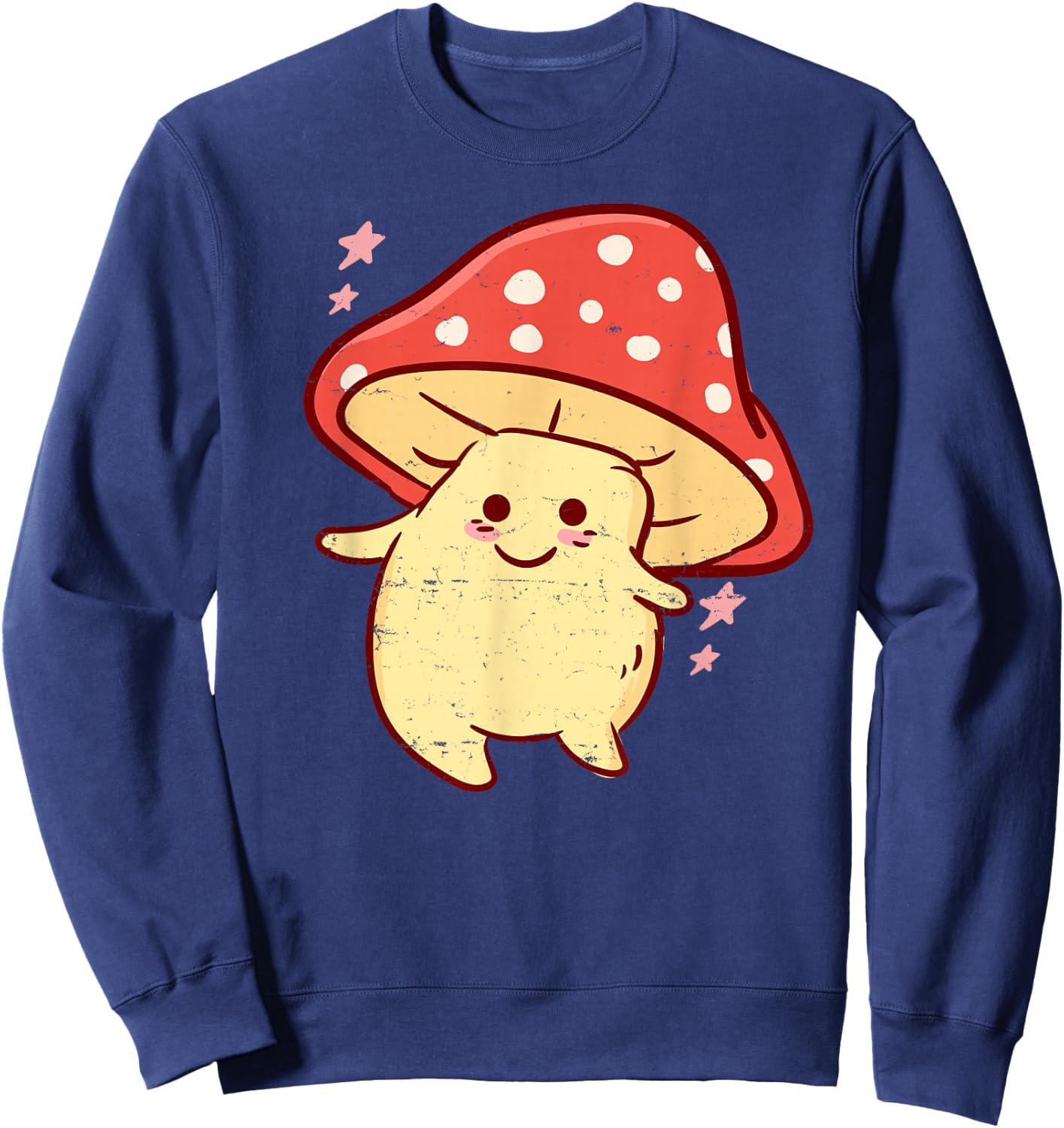 Cute Kawaii Anime - Mushroom - Fly Agaric Aesthetic Japanese Sweatshirt - Sweatshirt | Navy