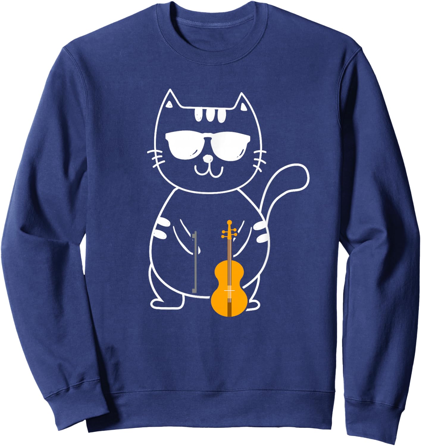 Violin Cat - Fiddle Player Orchestra Violinist Violoin Sweatshirt - Sweatshirt | Navy