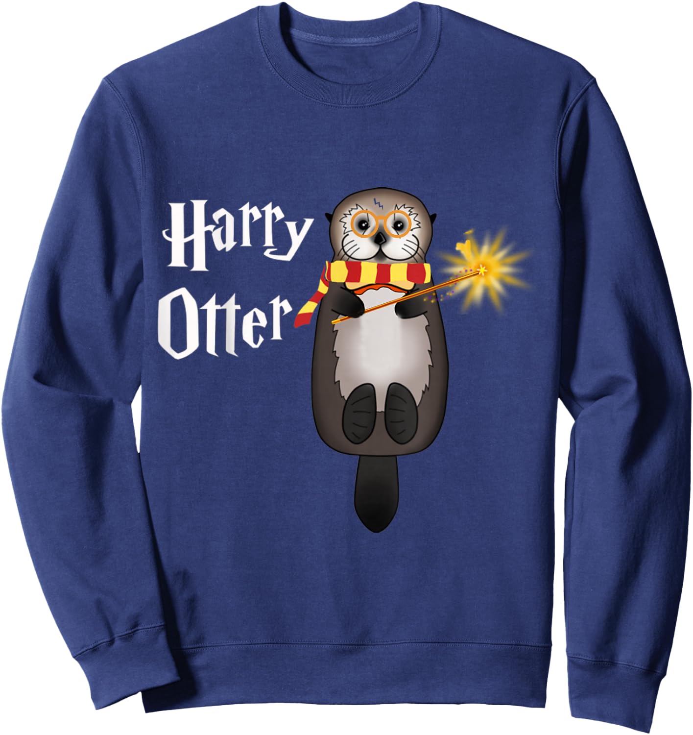 Otter Magic Wizard Funny Otter Harry Sweatshirt - Sweatshirt | Navy