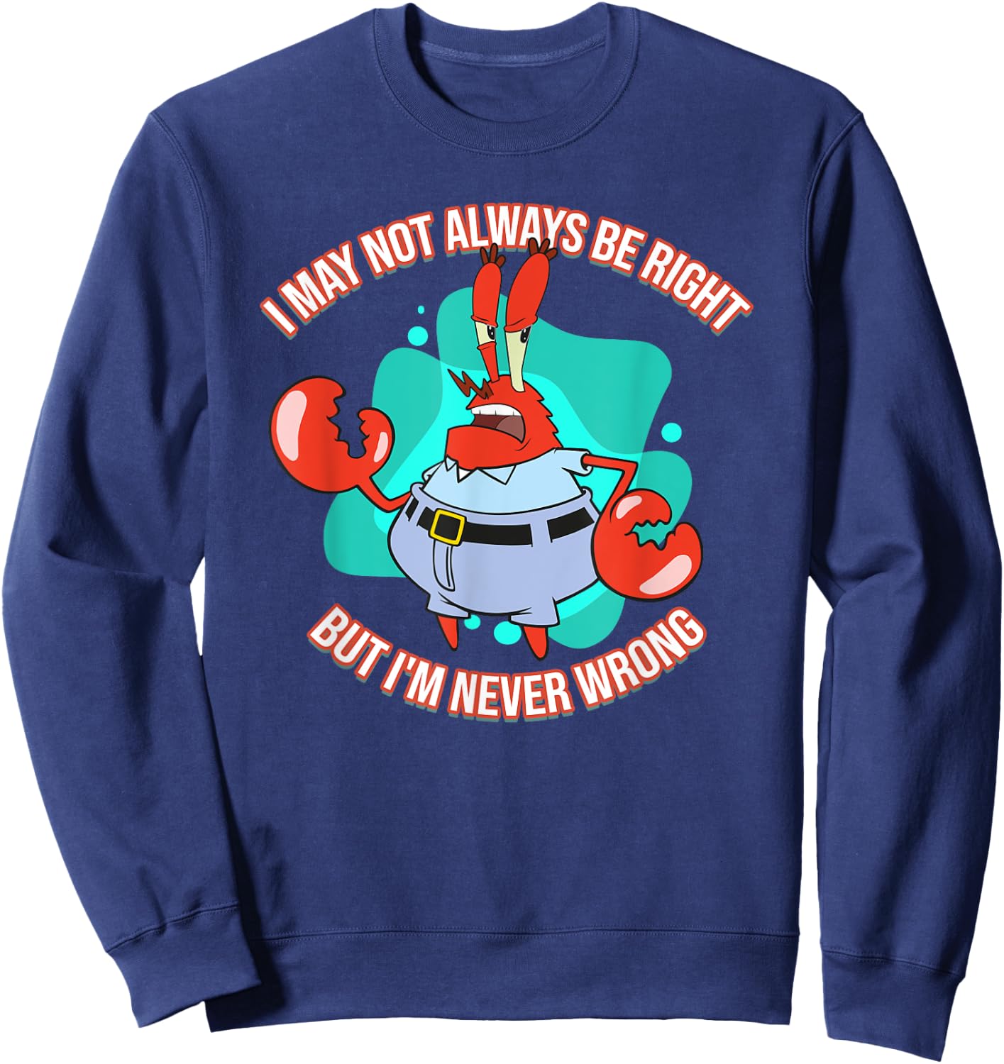 Mademark x SpongeBob SquarePants - Eugene Krabs - Never Wrong Sweatshirt - Sweatshirt | Navy