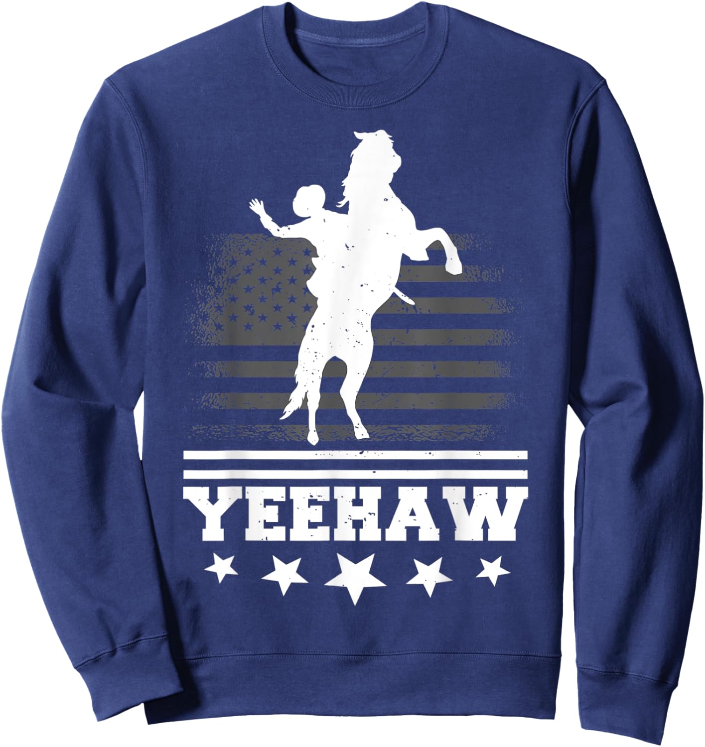 Yeehaw Cowboy Rodeo Horse Bull Riding Women Kids Sweatshirt - Sweatshirt | Navy