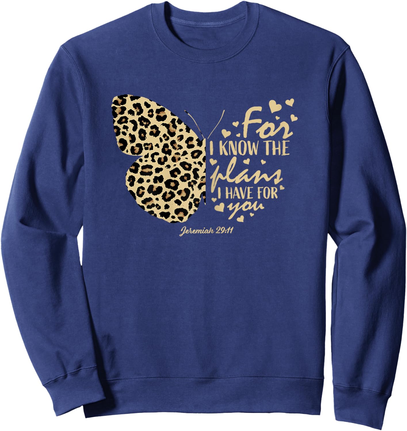 Jeremiah 29:11 Christian Women Gifts Teen Girls Butterfly Sweatshirt - Sweatshirt | Navy