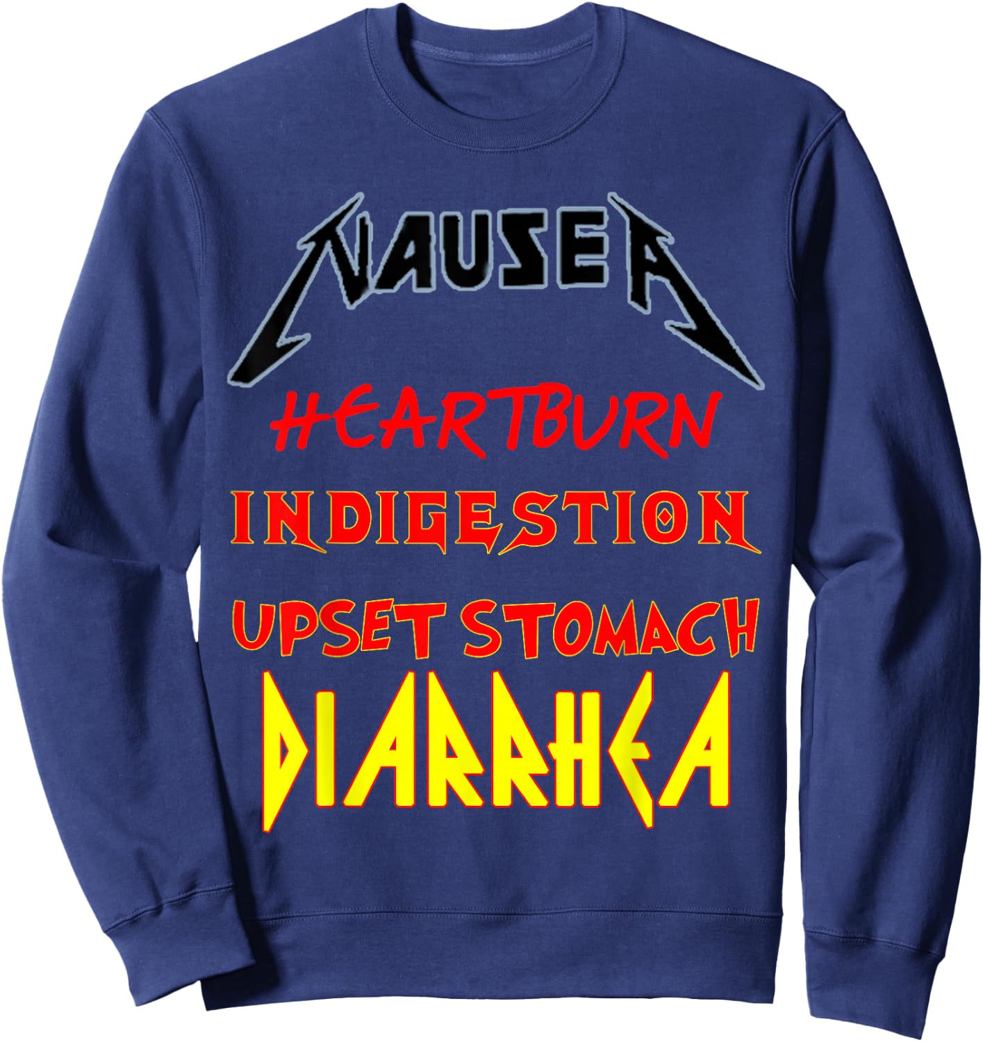 gastric complaints funny perfect Nausea band Sweatshirt - Sweatshirt | Navy