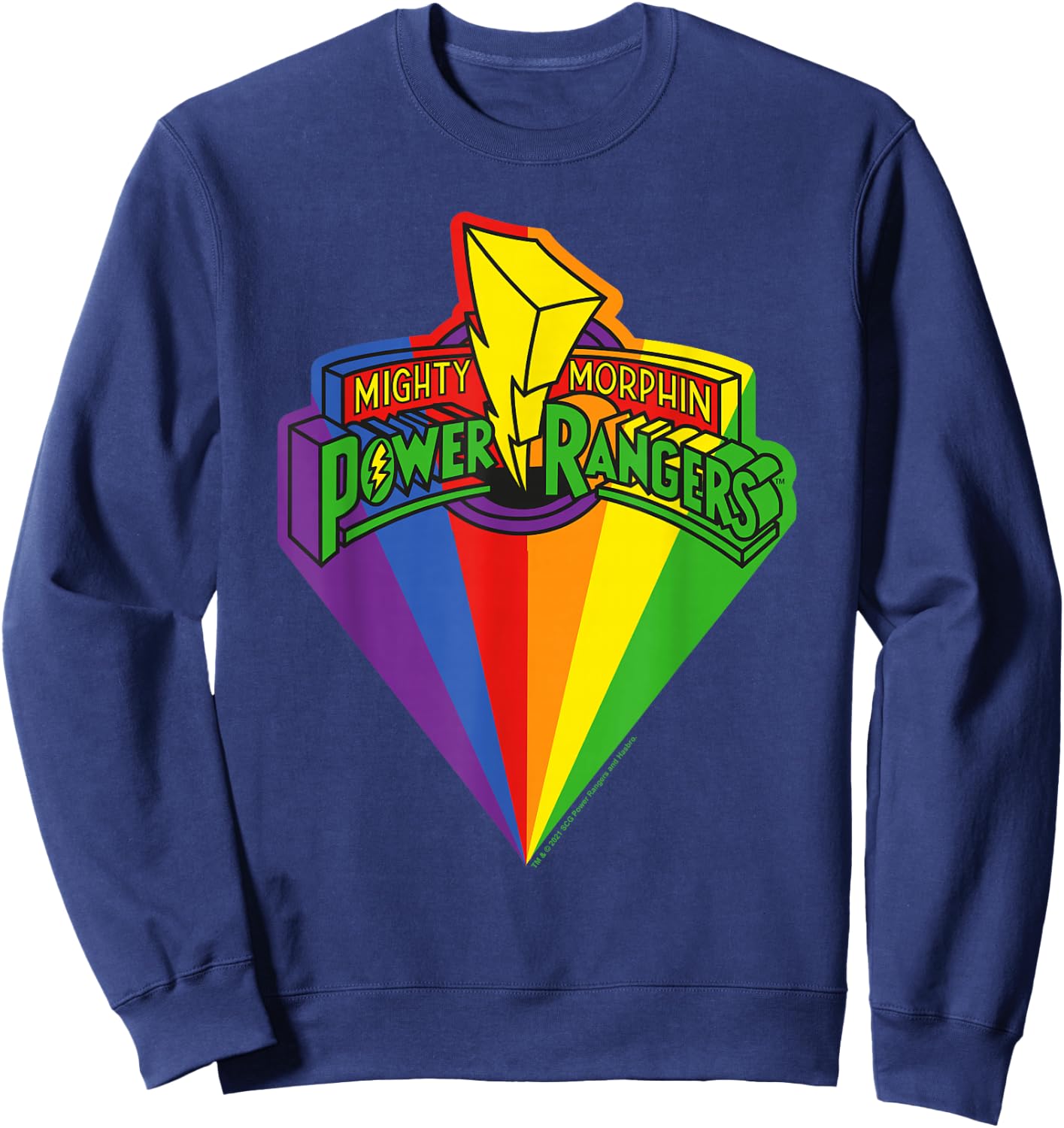 Power Rangers Rainbow Prism And Classic Logo Sweatshirt - Sweatshirt | Navy