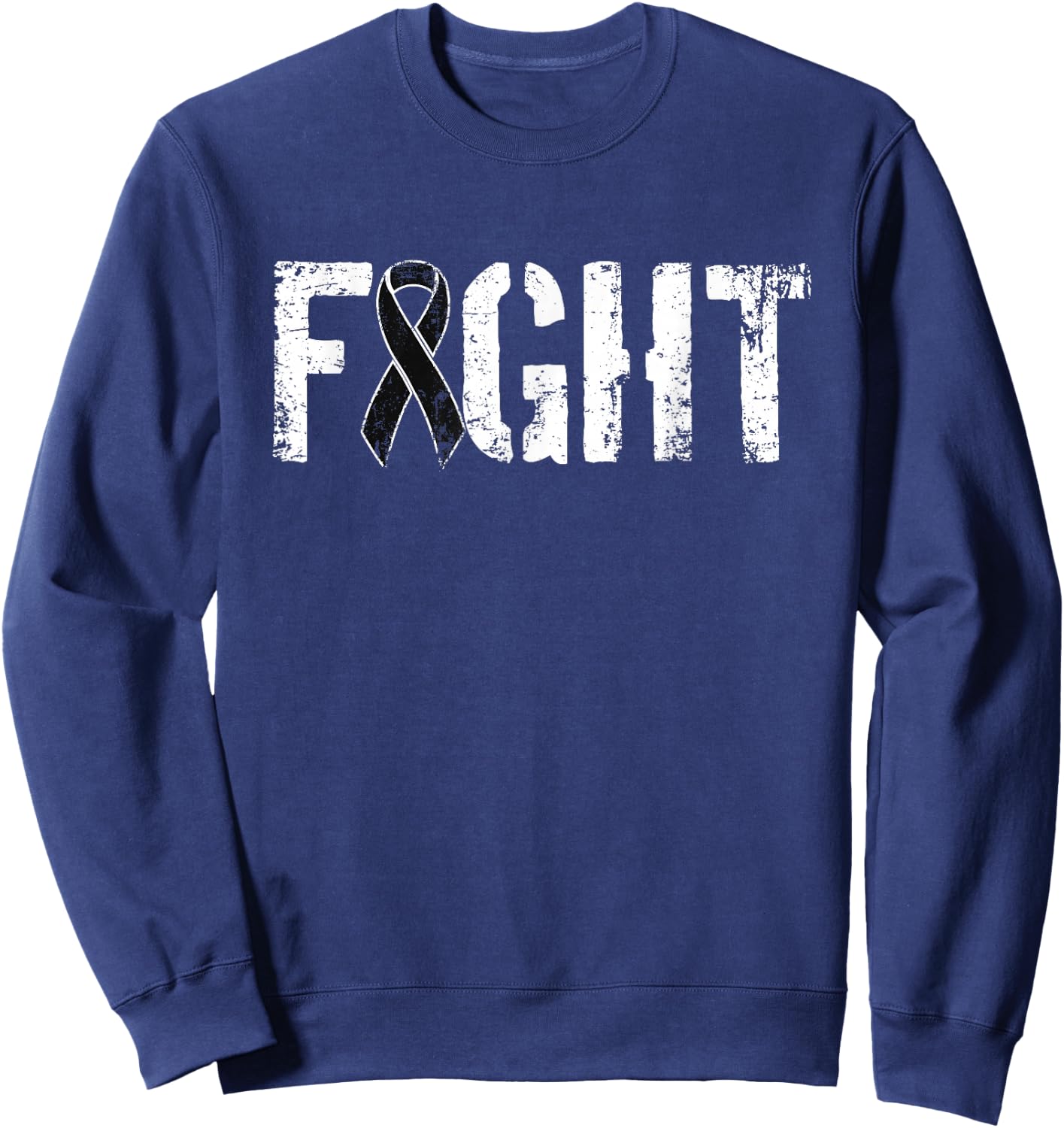 Fight Melanoma Cancer - Military Style Awareness Ribbon Sweatshirt - Sweatshirt | Navy