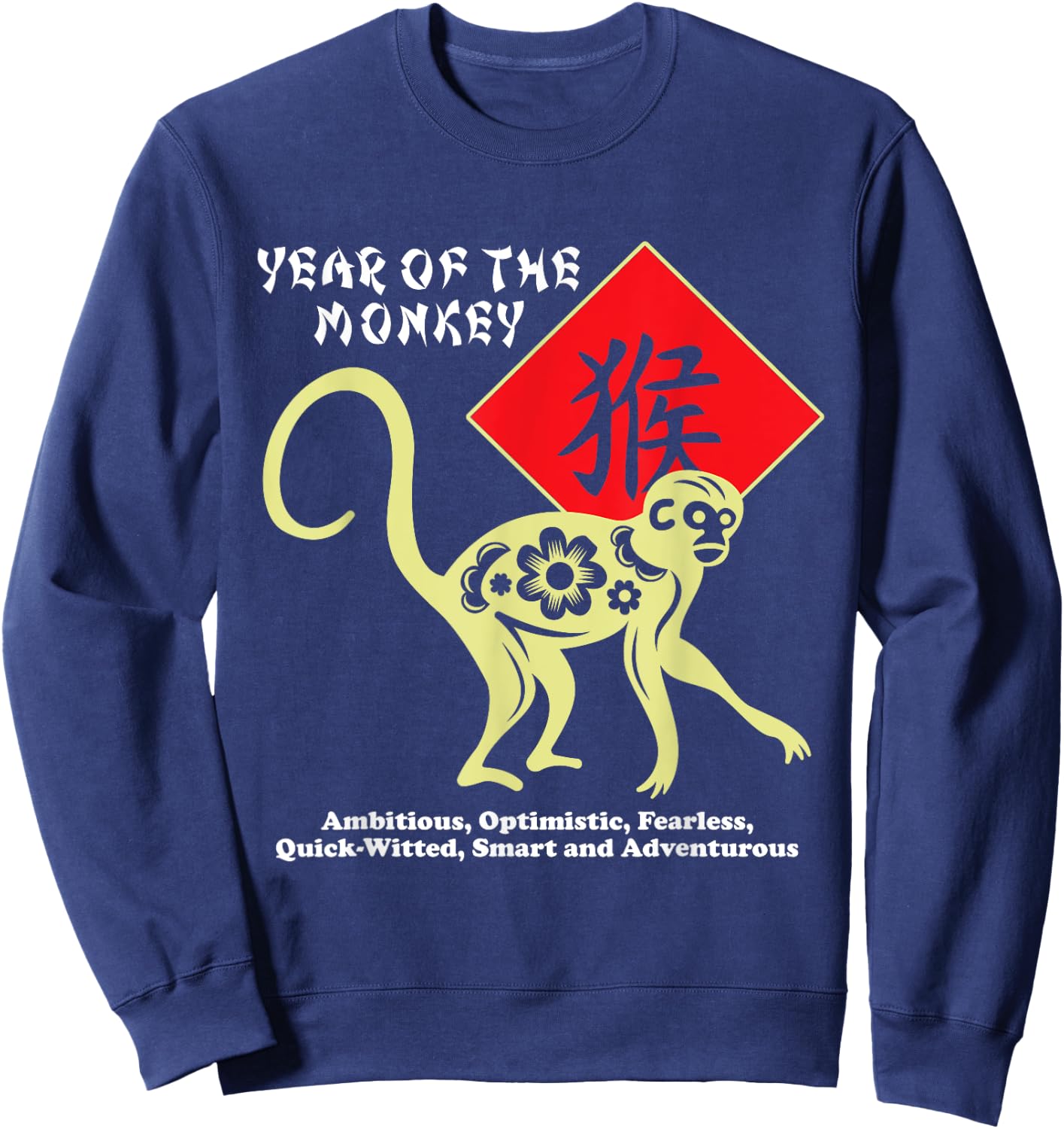 Year of The Monkey Chinese Zodiac Lunar New Year Men Women Sweatshirt - Sweatshirt | Navy