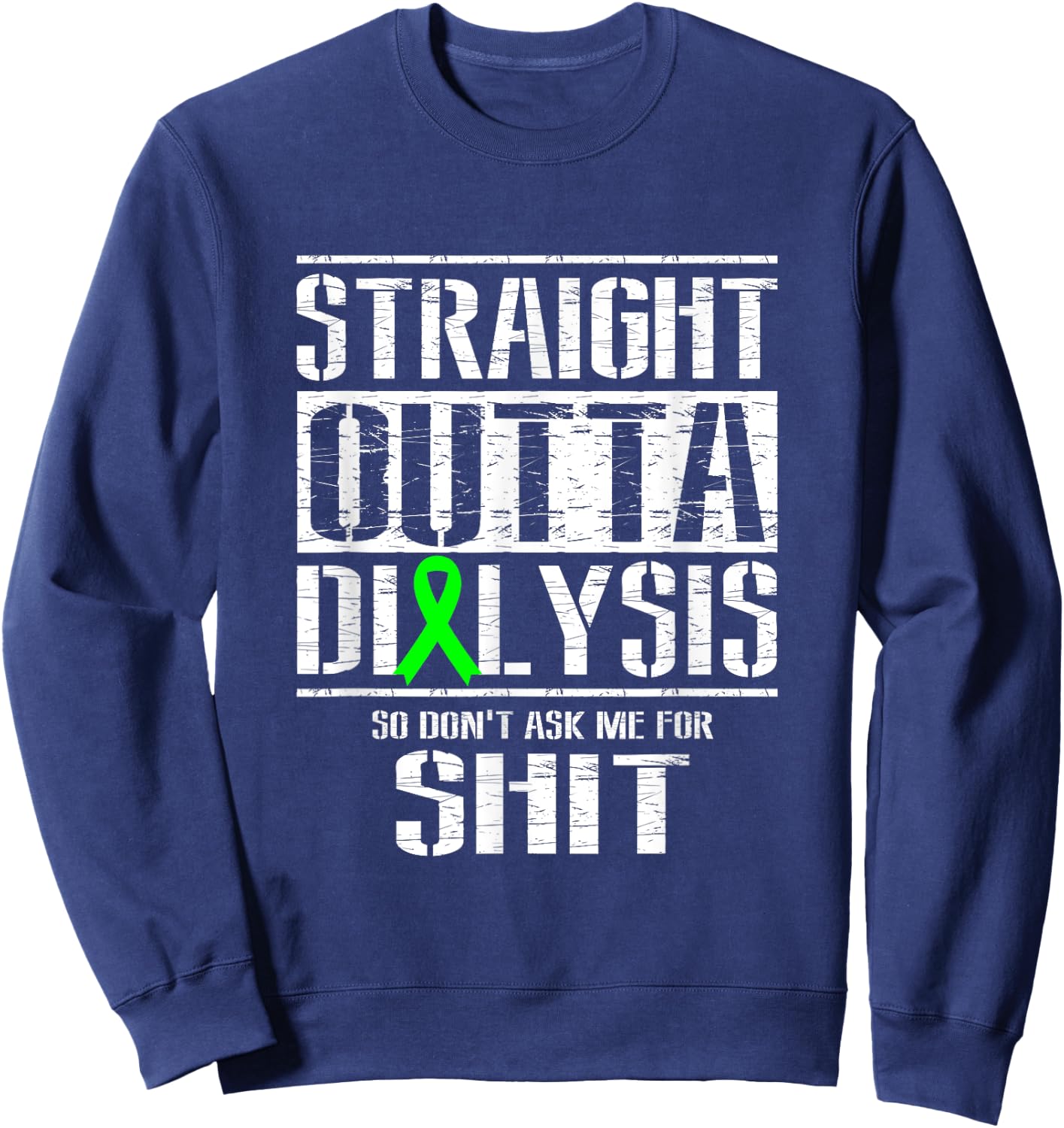 Nierenerkrankung Verhalten Straight Outta Dialysis - Men's Black Cotton 60% Polyester 40% Classic Fit Short Sleeve - Small Sweatshirt - Sweatshirt | Navy