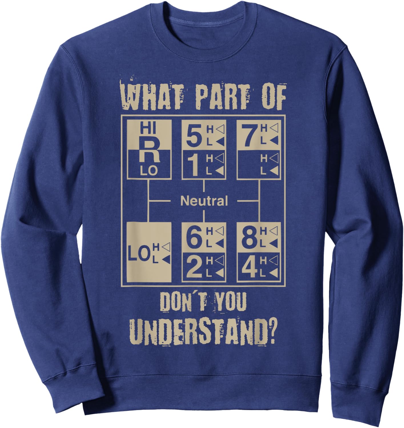 Funny Truck Driver Shirt,18 Speed What Don't You Understand Sweatshirt - Sweatshirt | Navy