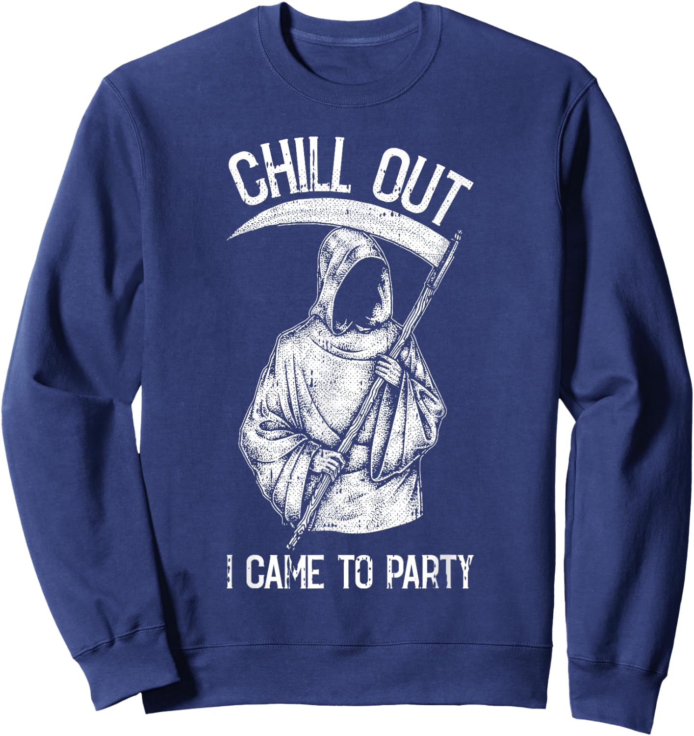I Came To Party Lazy Halloween Costume Funny Grim Reaper Sweatshirt - Sweatshirt | Navy