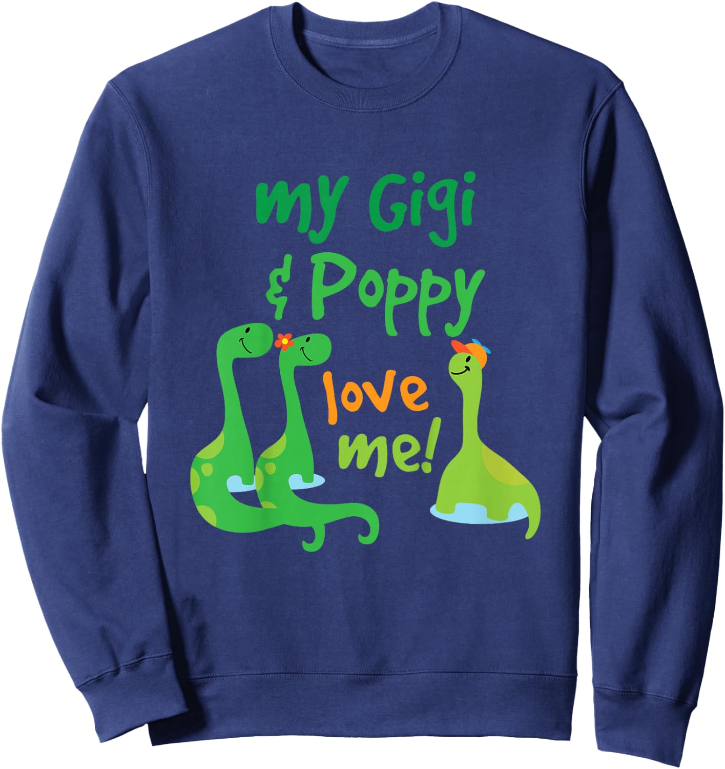 Kids Gigi and Poppy Love Me Grandson Dinosaur Sweatshirt - Sweatshirt | Navy