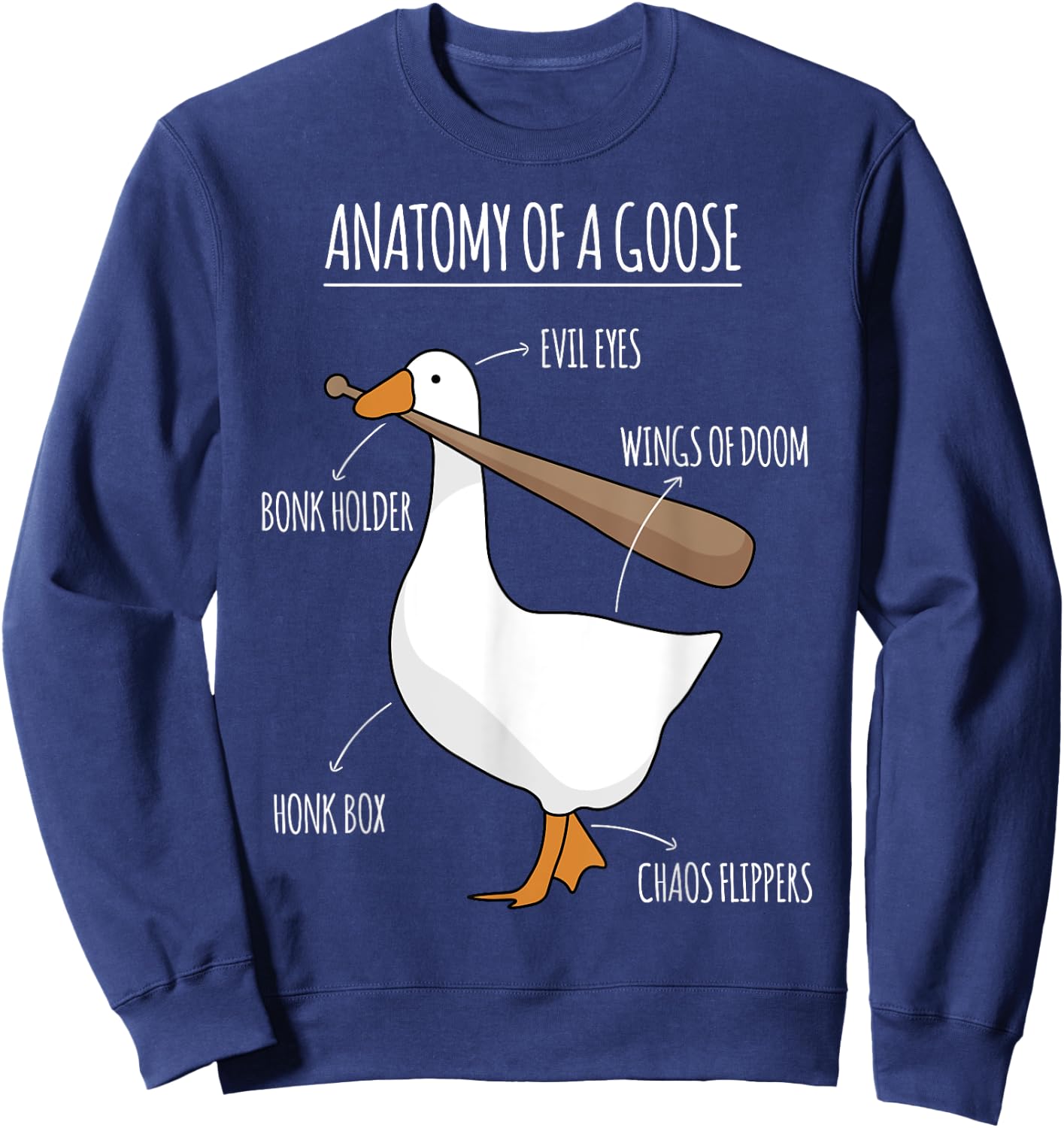 Anatomy of a Goose Meme Sweatshirt - Sweatshirt | Navy