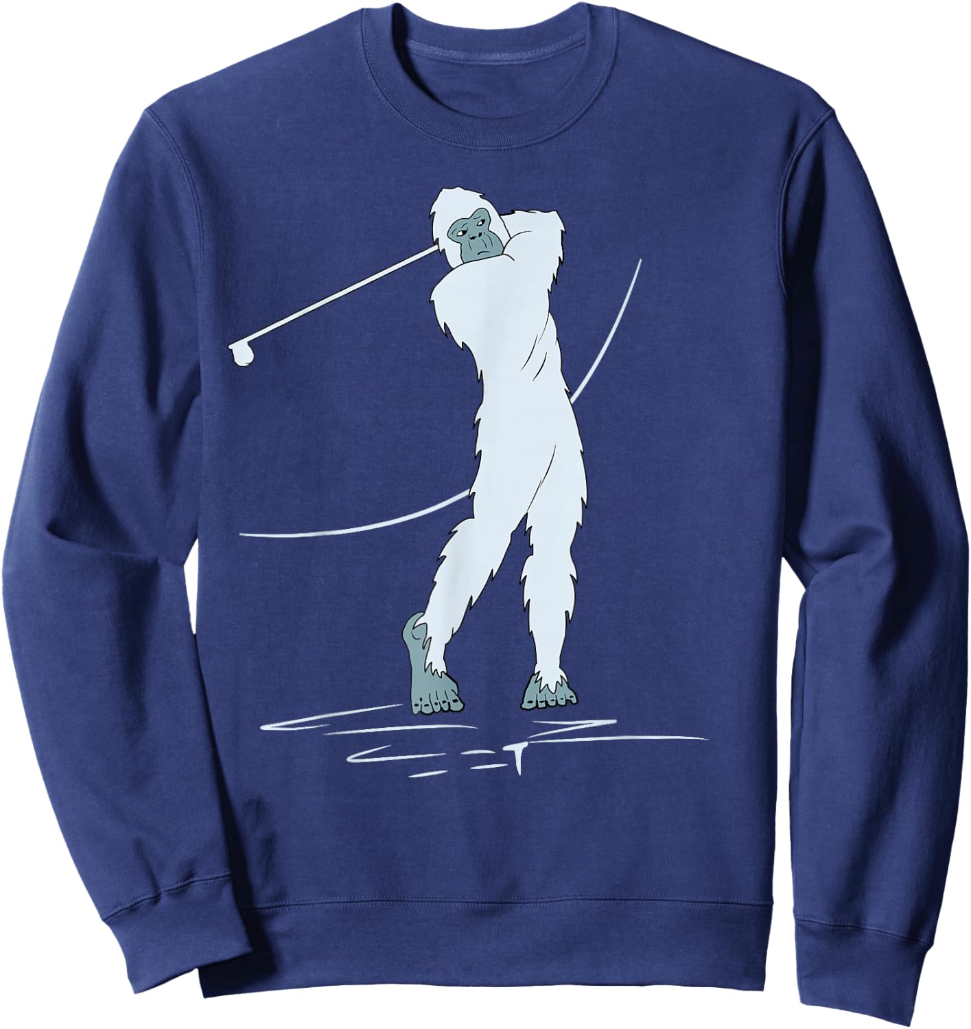 Bigfoot Golf! Funny Sasquatch Playing Golfing Player Yeti Sweatshirt - Sweatshirt | Navy