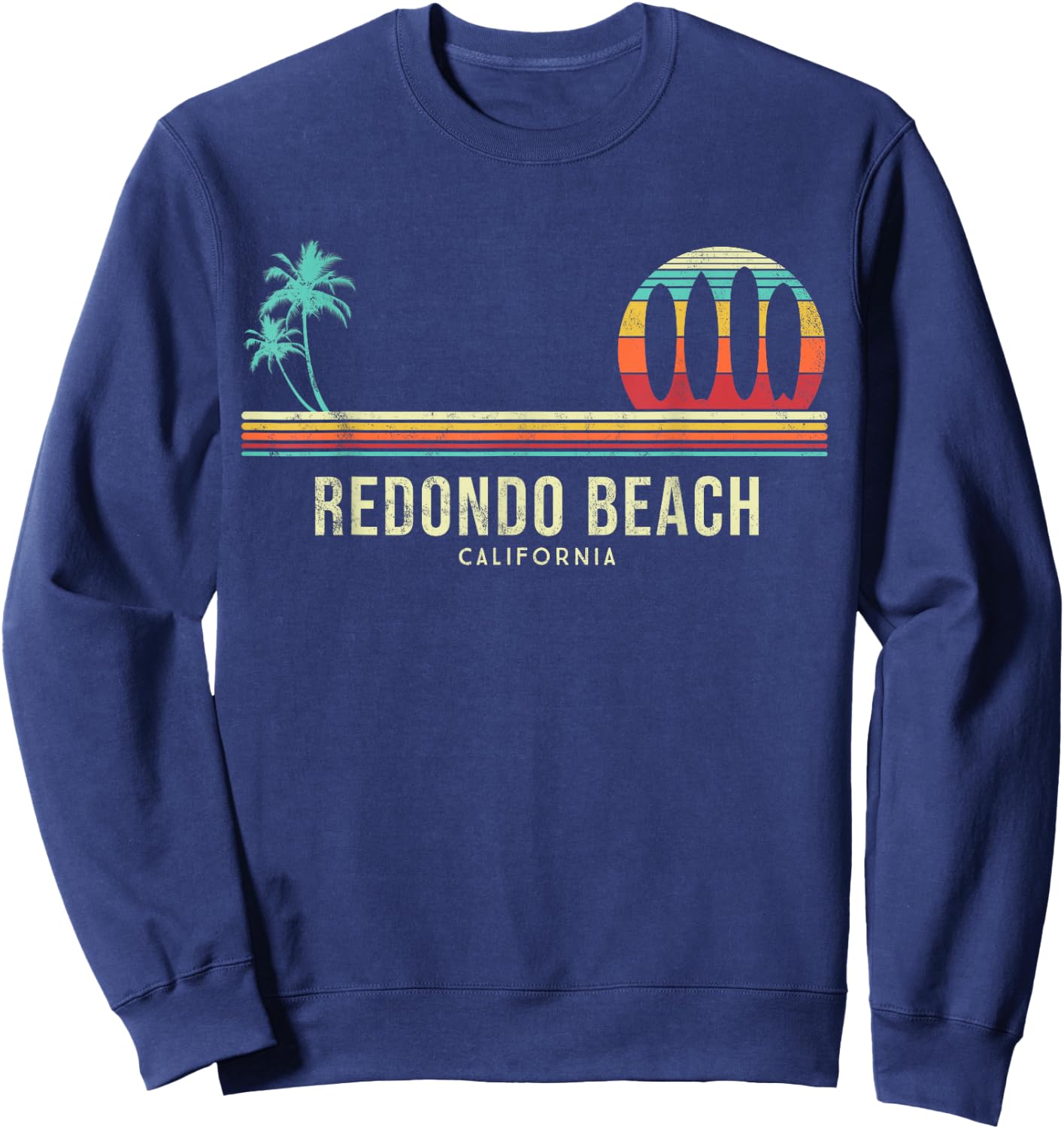 California Surf Redondo Beach Vintage Surfer Sweatshirt - Sweatshirt | Navy