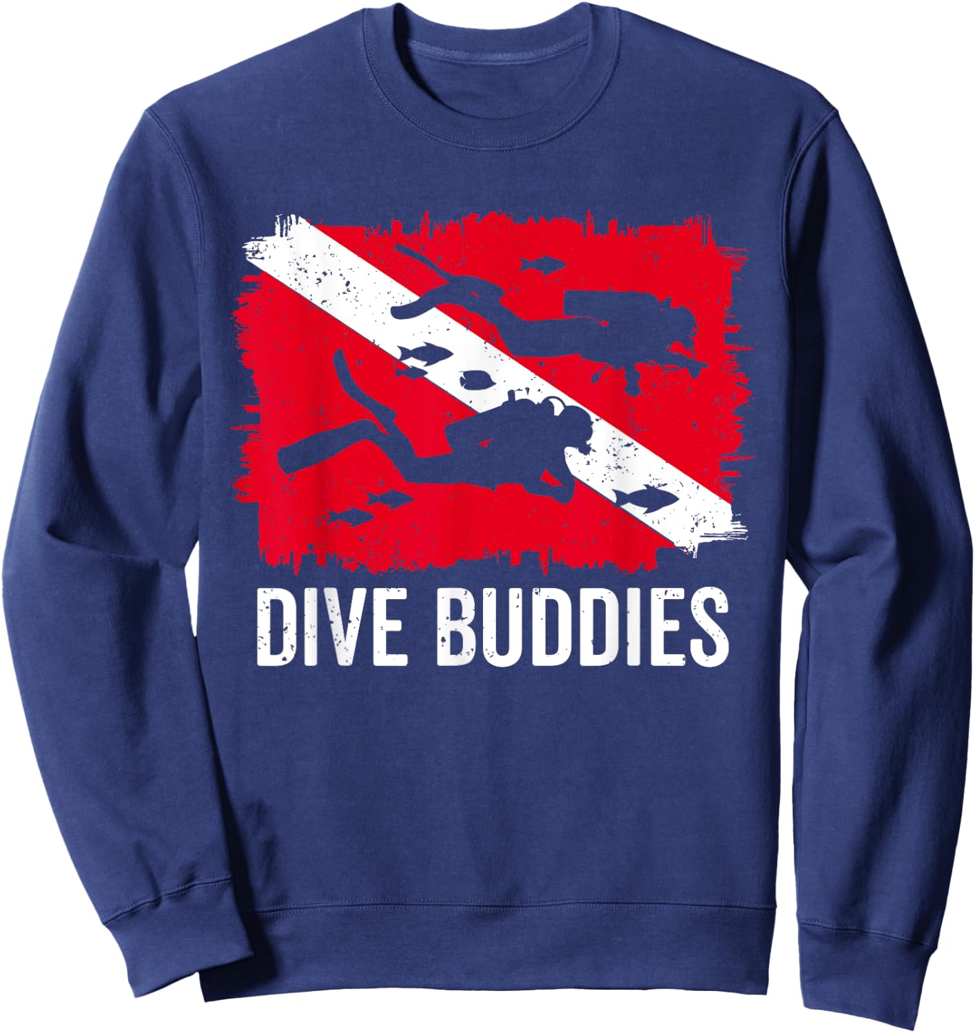 Scuba Diving Flag Shirts Men Women Dive Buddy Vintage Diving Sweatshirt - Sweatshirt | Navy