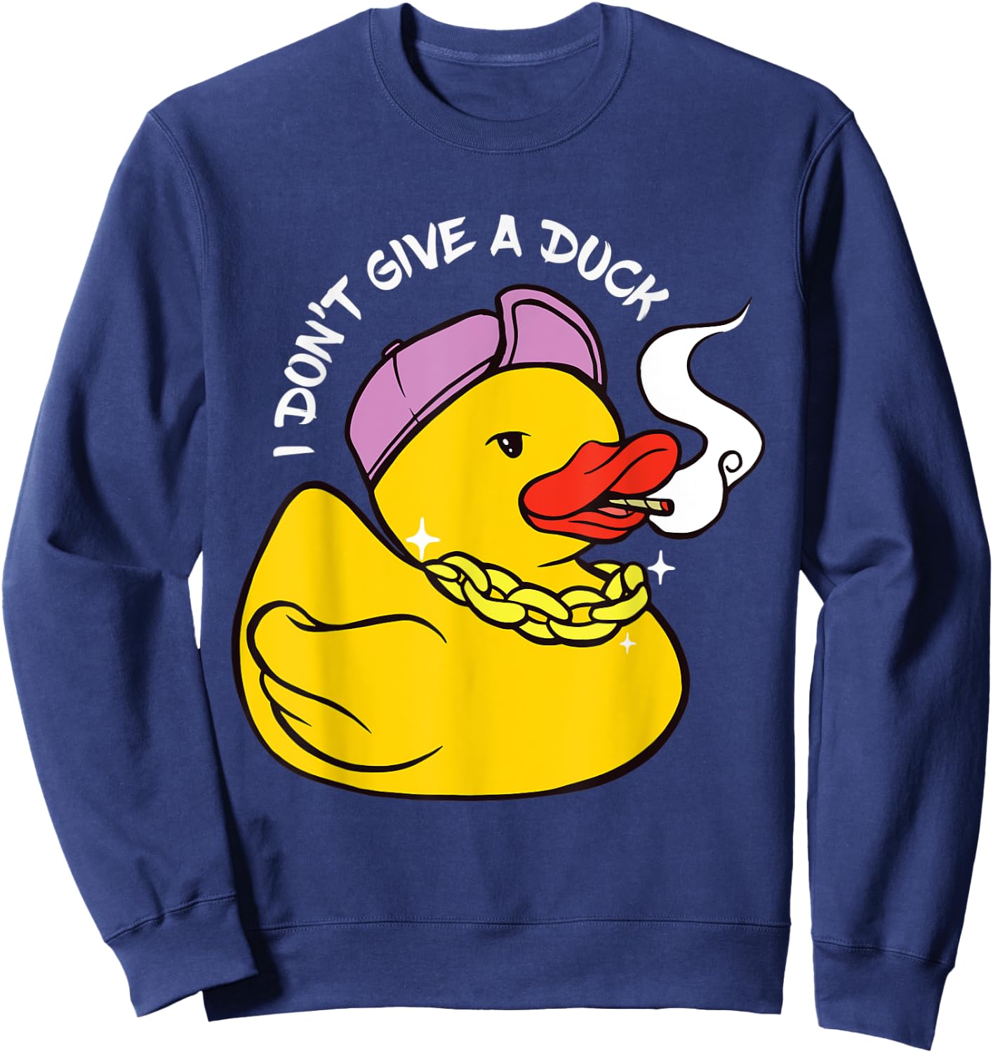Rubber Duck Cool Duck Smoking Duck Funny Rubber Duck Lover Sweatshirt - Sweatshirt | Navy