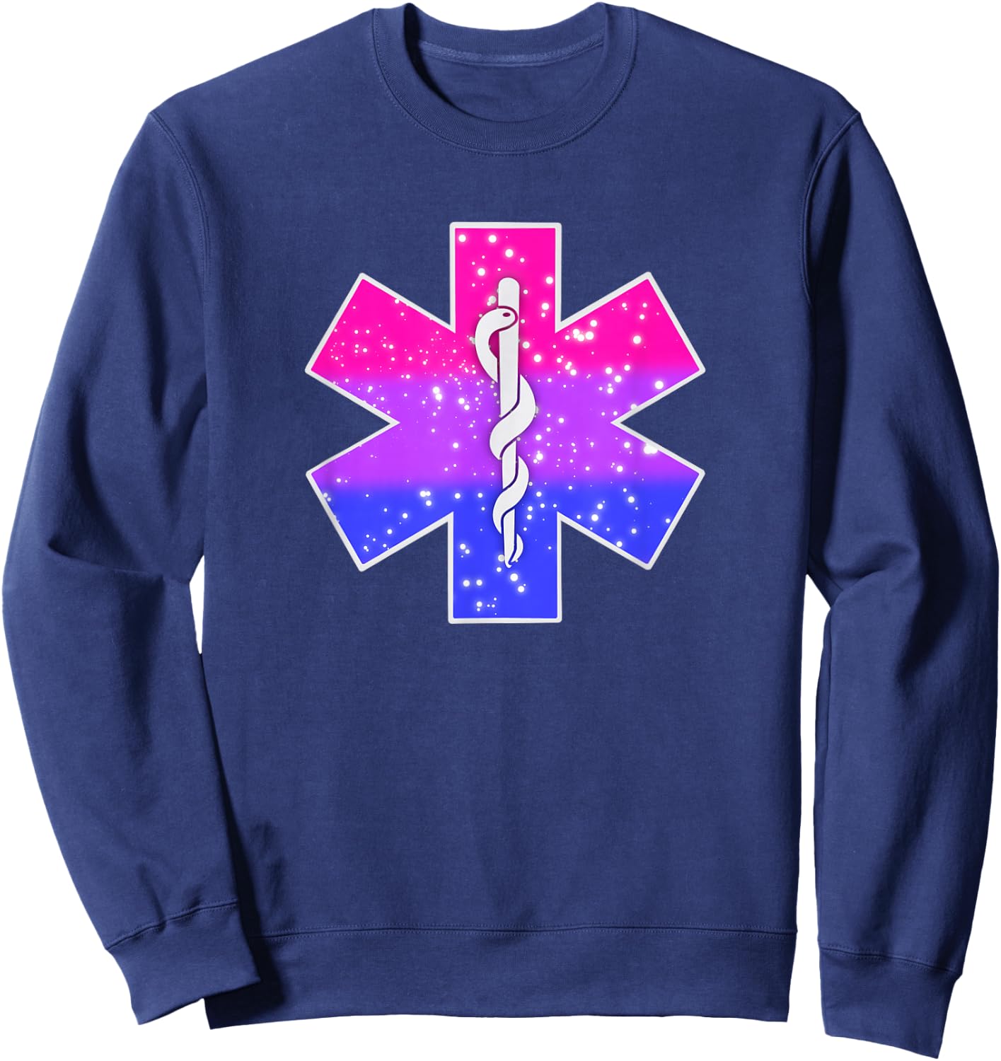 Paramedic EMT Star Of Life Bisexual Gay Pride Flag Rainbow Sweatshirt - Sweatshirt | Navy