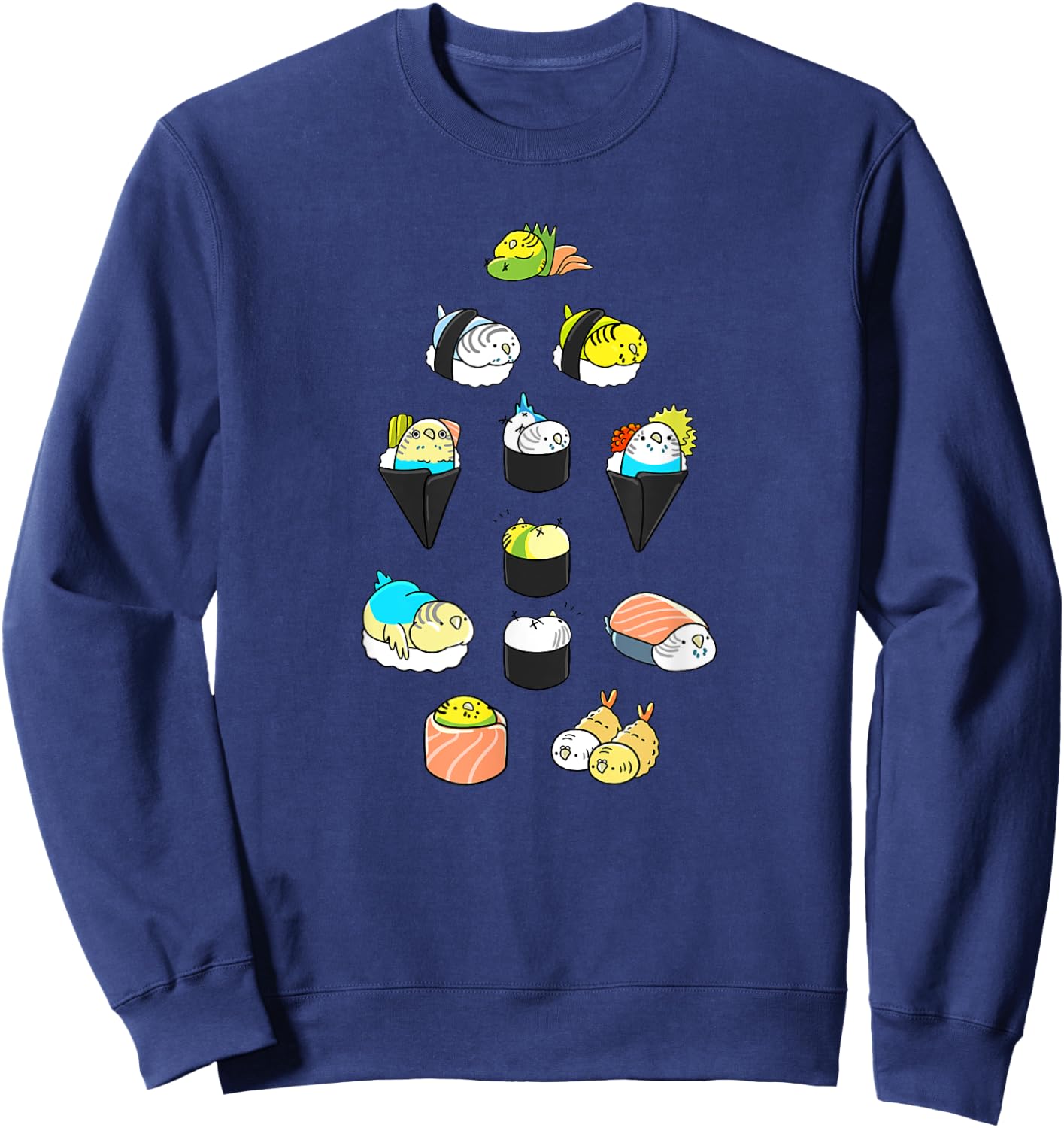 Sushi Budgerigars Cute Budgie Parakeet Pet Bird Lover Gift Sweatshirt - Sweatshirt | Navy