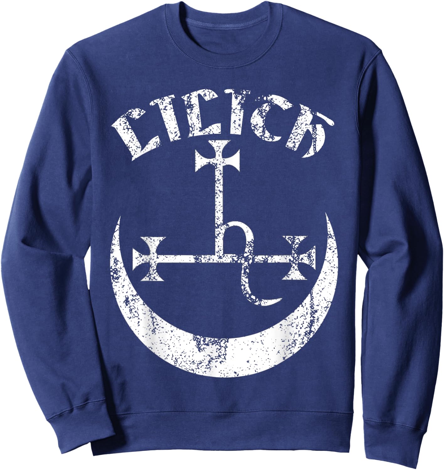 Lilith Moon Devil Black Pagan Samael Witchcraft Occult Goth Sweatshirt - Sweatshirt | Navy