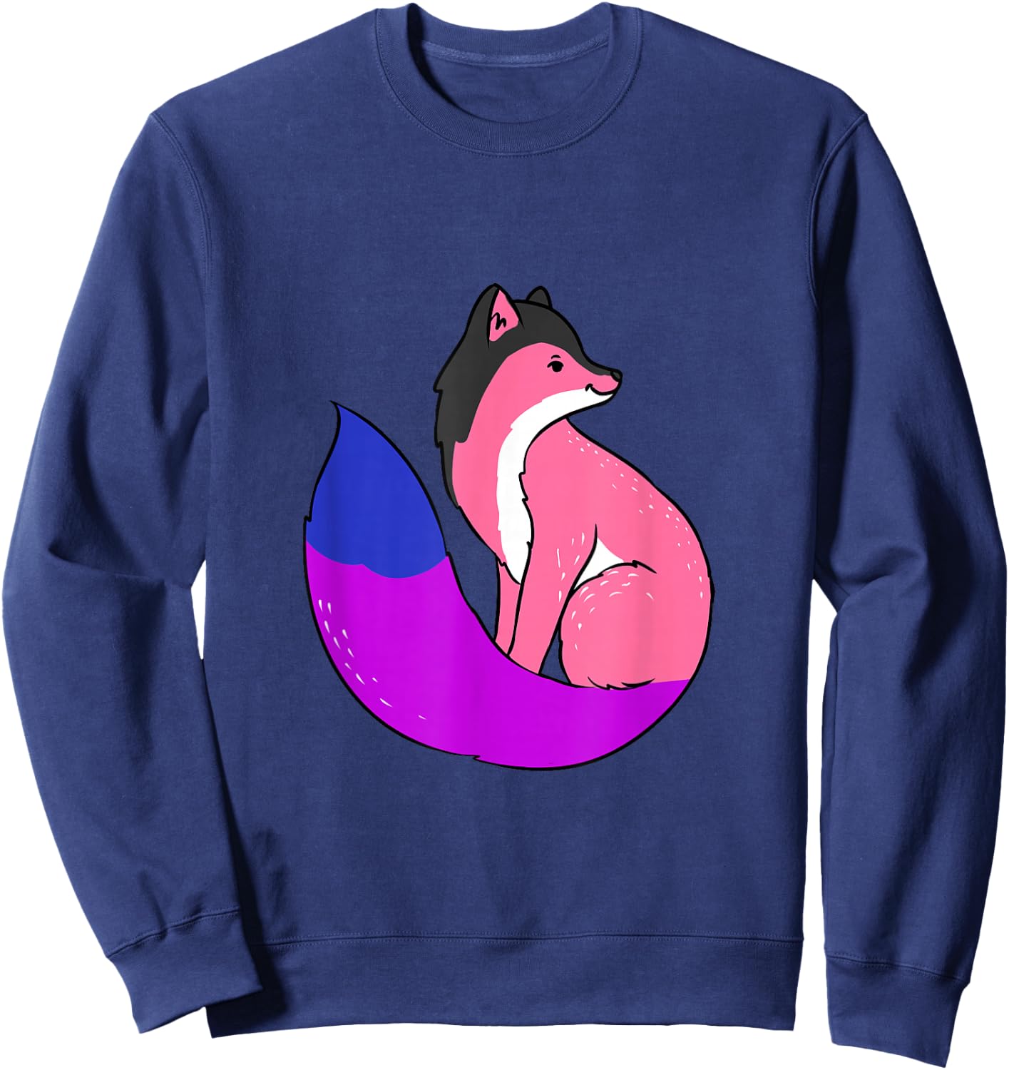 Genderfluid Pride Fox Genderfluid Sweatshirt - Sweatshirt | Navy