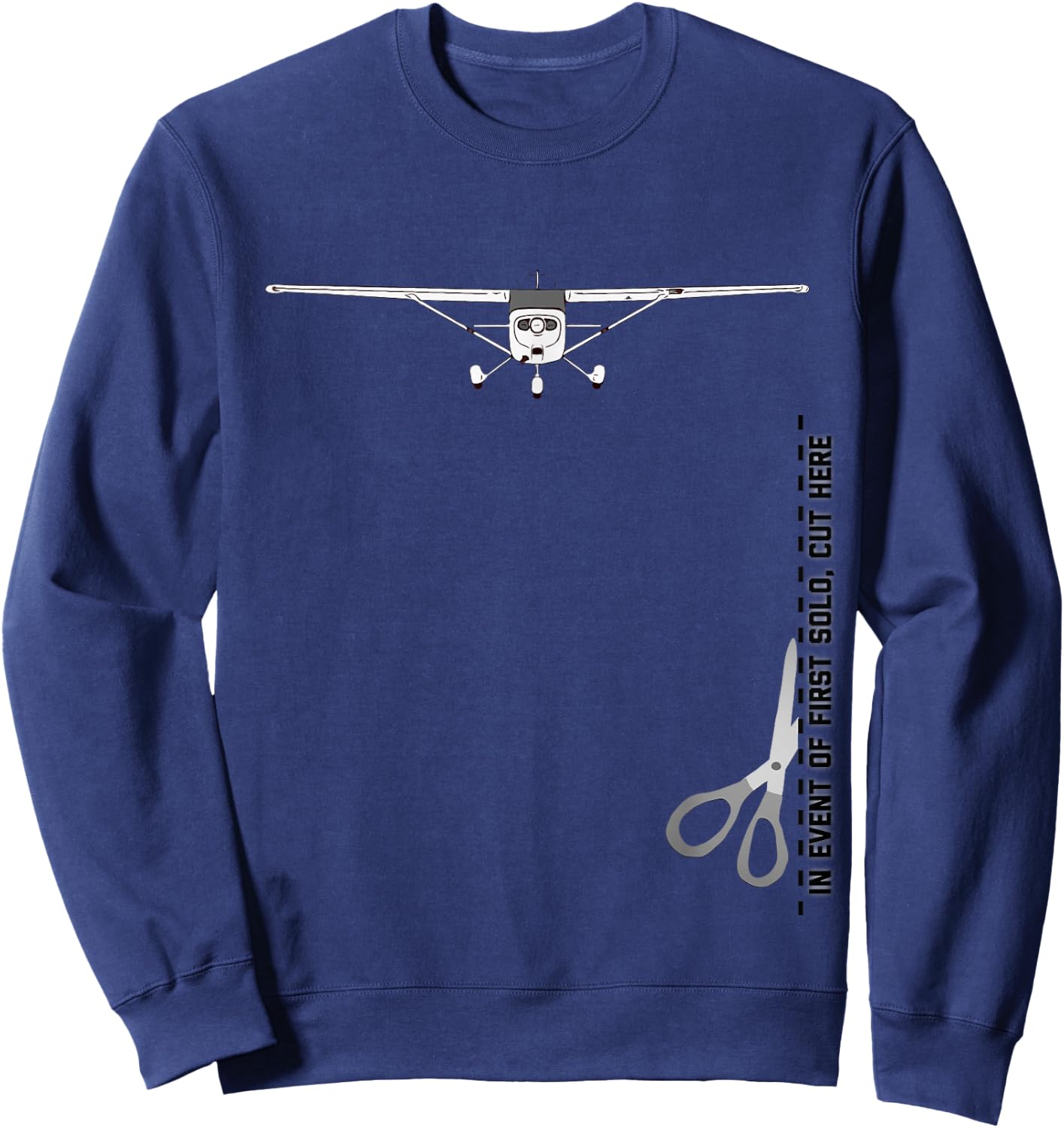 In event of first solo, CUT HERE Sweatshirt - Sweatshirt | Navy