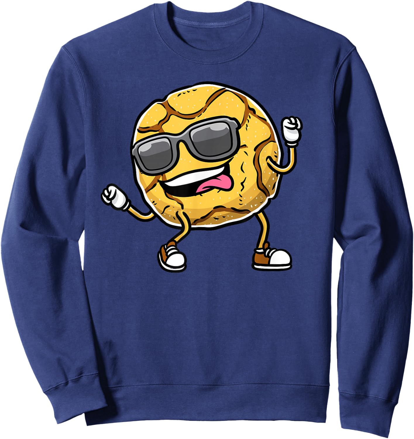 Dancing Ginger Snap Cookie With Sunglasses Sweatshirt - Sweatshirt | Navy